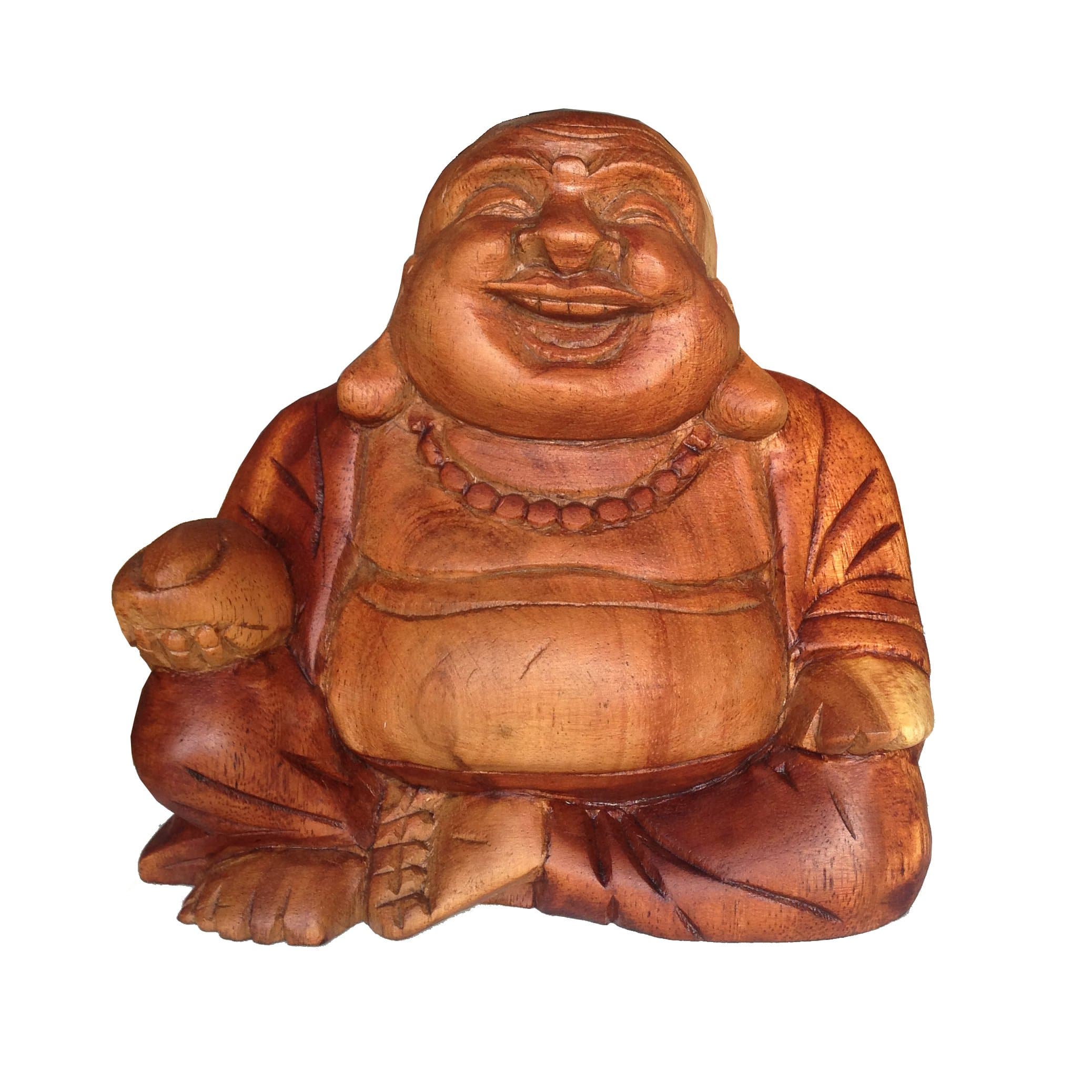 Handcarved Laughing Buddha / Happy Buddha ~6'' High.