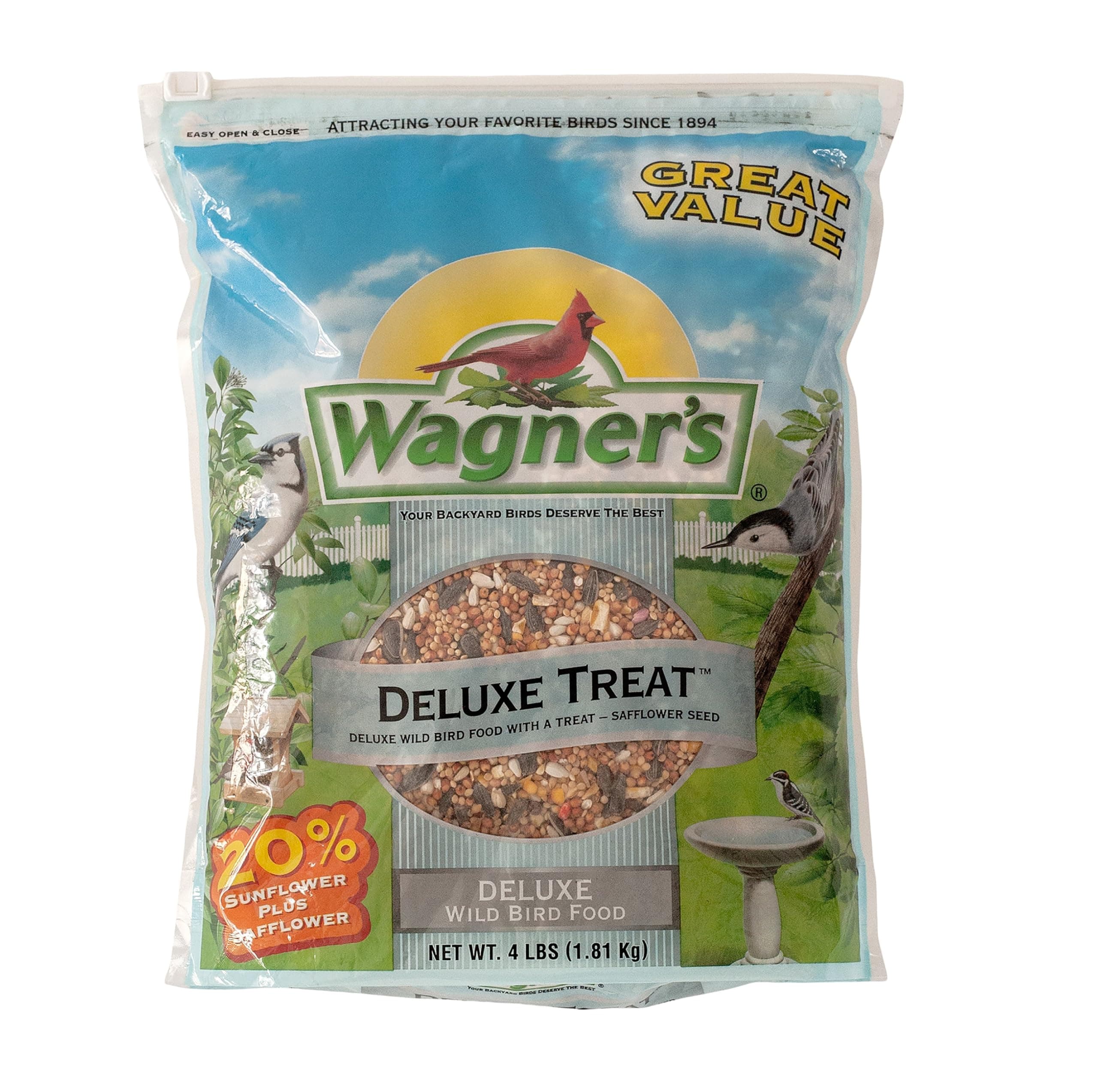 62067 Deluxe Treat Blend Wild Bird Food, 4 Pound (Pack of 1)