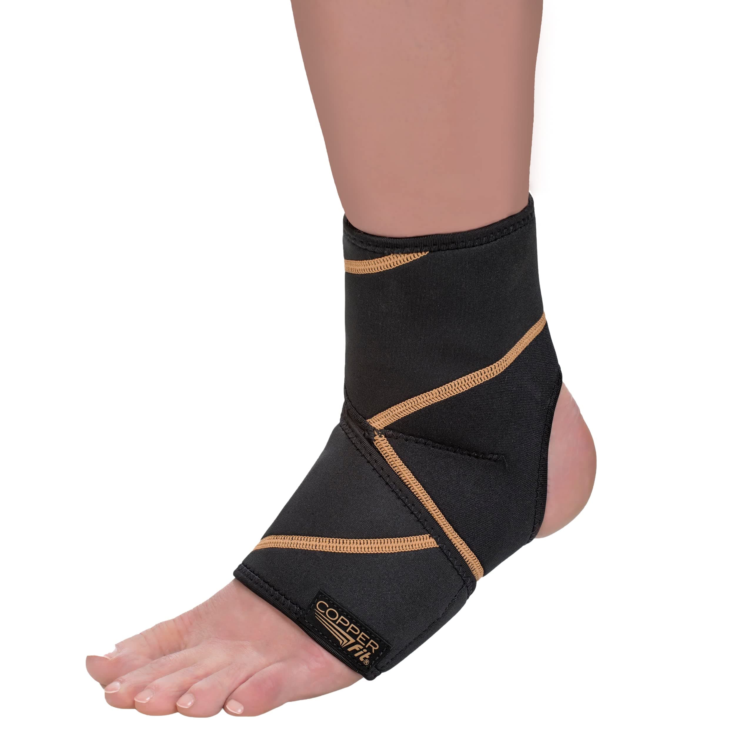unisex adult Rapid Relief & Hot/Cold Ankle Foot Wrap with Hot Cold Pack, Black, One Size Fits Most US