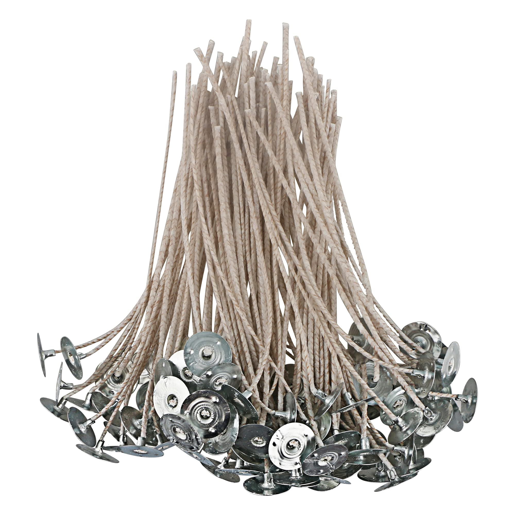 CD Series Candle Wicks for Soy Candles,100pcs CD 14 6" Pretabbed Wicks,Cotton & Paper Wicks for Candle Making.