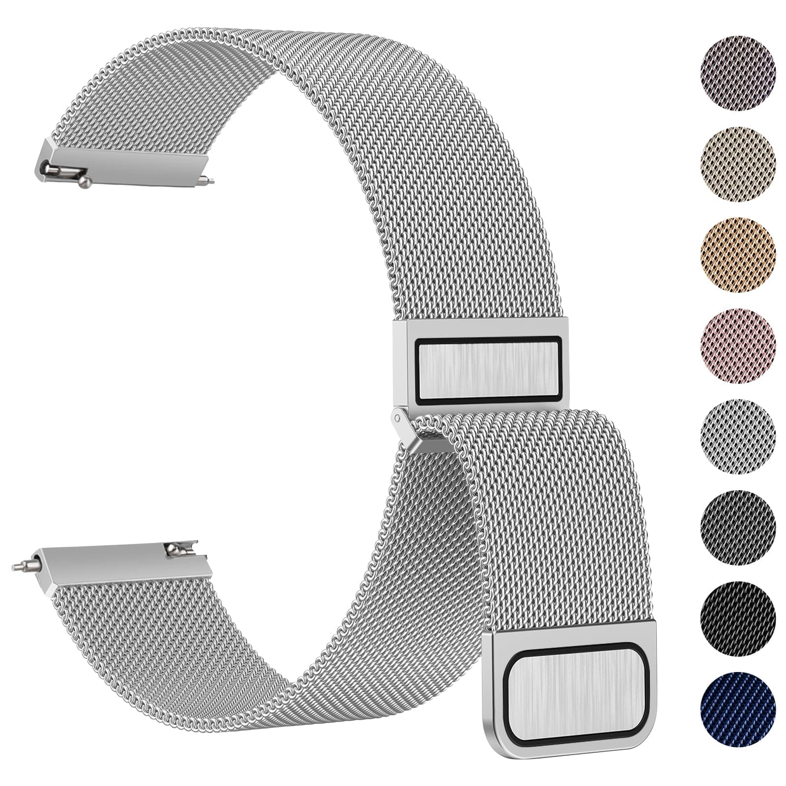 Meliya 20mm 22mm Watch Bands Stainless Steel Metal Quick Release Replacement Wristband Straps for Men Women