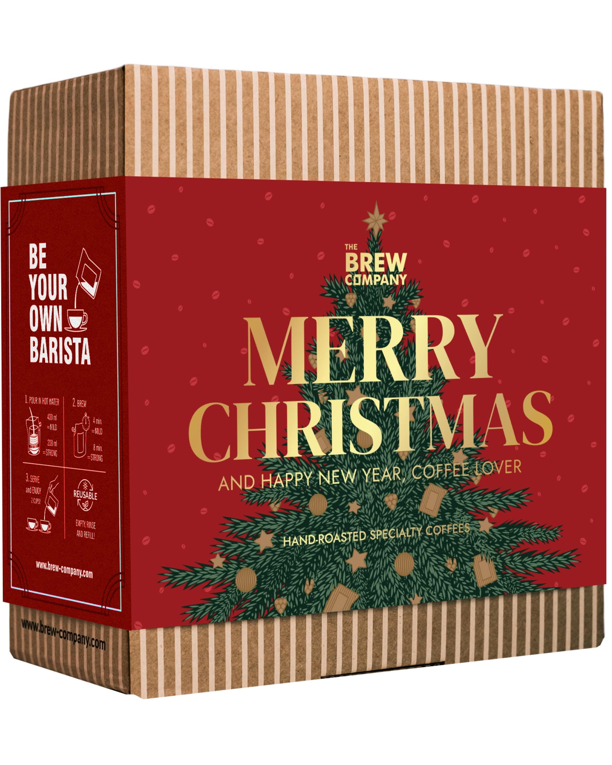 Christmas Coffee Gifts for Men & Women - 7 of the World's Finest Single Estate Specialty & Organic Coffees | Perfect Secret Santa Gift Set Idea for Him & Her | Brew & Enjoy Anytime, Anywhere