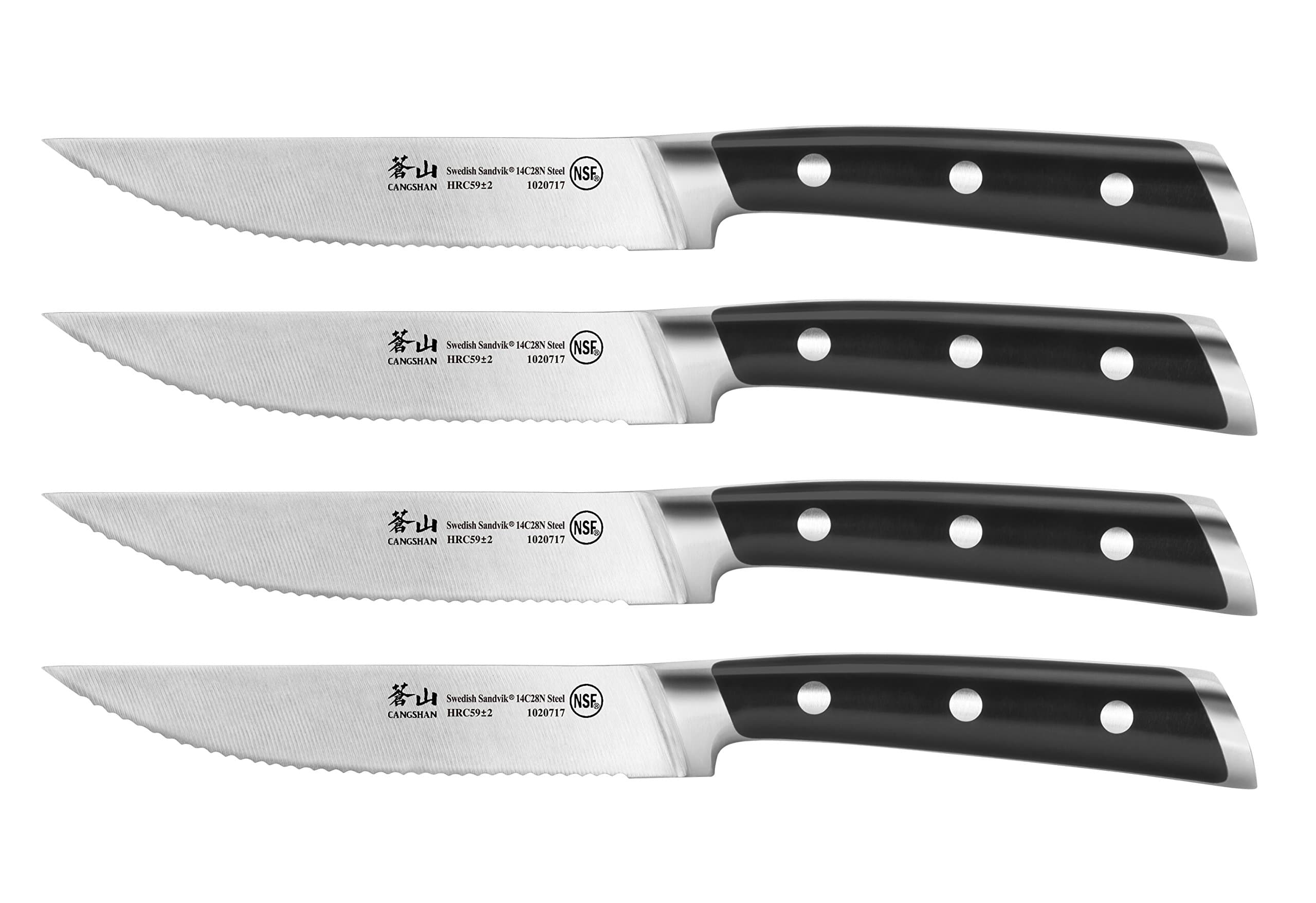 Cangshan TS Series 1020724 Swedish 14C28N Steel Forged 4-Piece Steak Knife Set