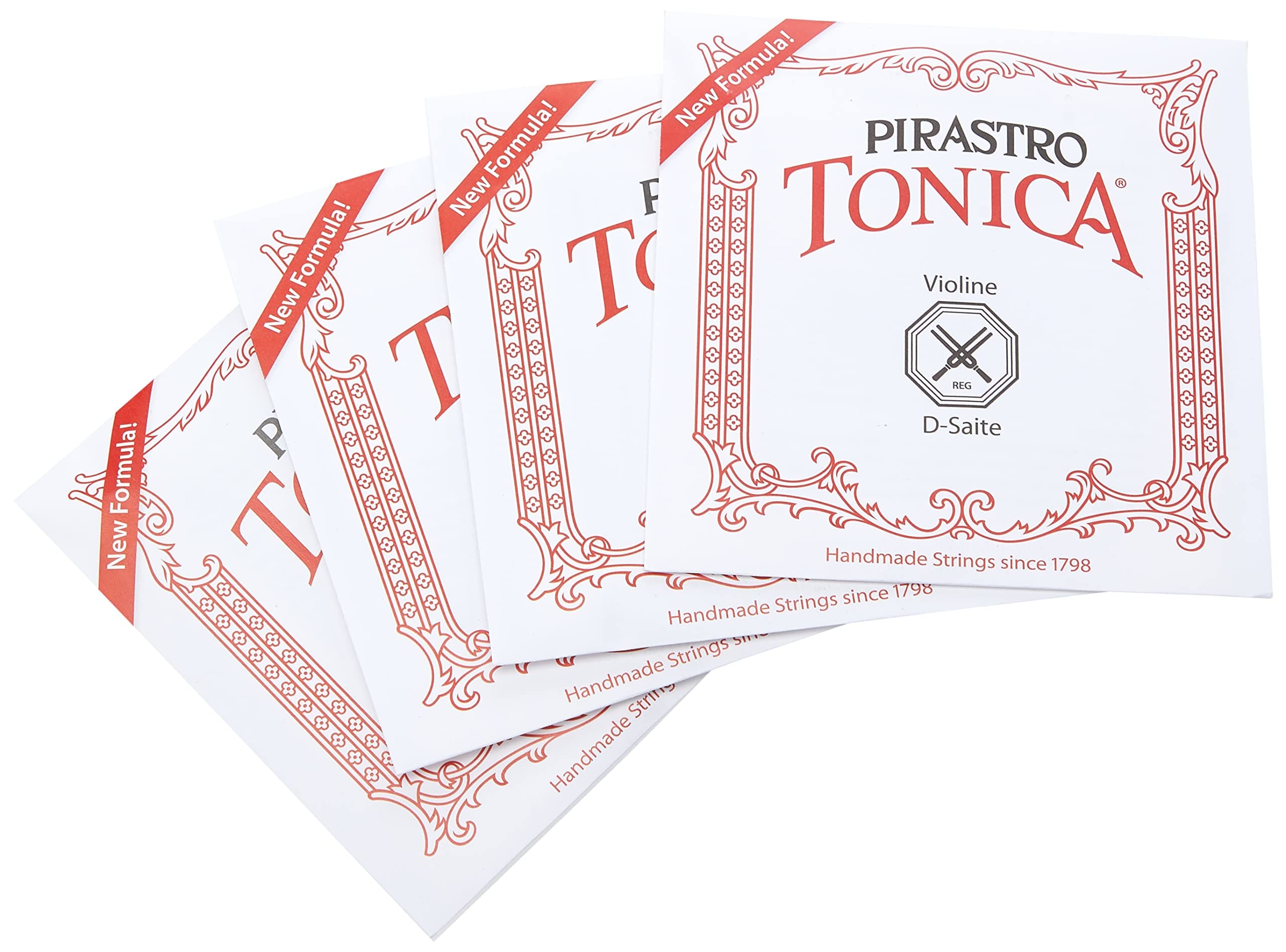 412021 Tonica 4/4 Violin String Set, Medium Gauge with Ball End E, Premium Strings Made With Fine Flexible Synthetic Core, Replacement Accessory for Professional and Student Violin Players