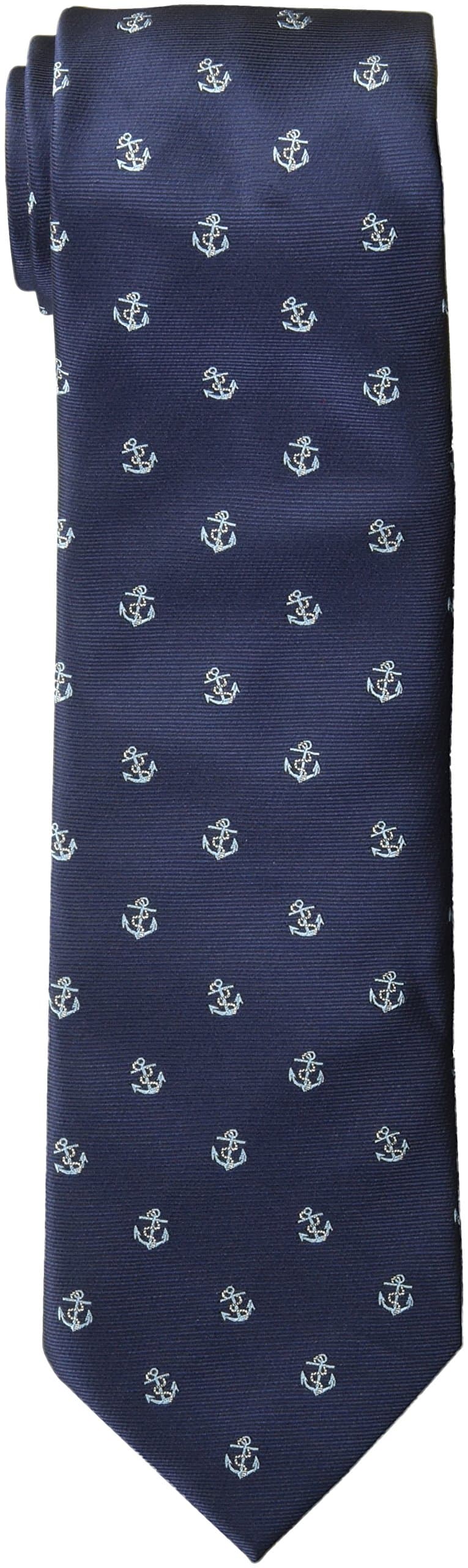 FAD Mens' Fashion Business Solid, Woven, Stripes Necktie Tie,Blue Anchor