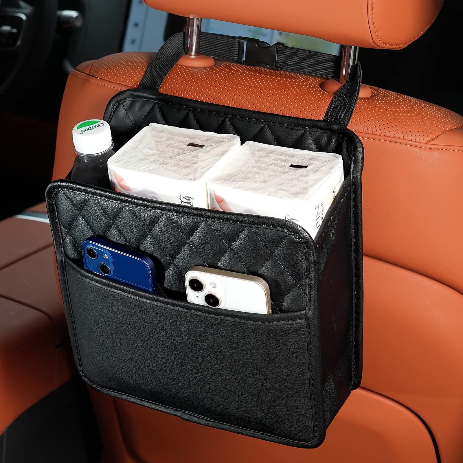 Car Seat Back Hanging Bag Car Document Holder Multi-Pocket Bottle Bag Storage Box Organizer Travel Tidy Pouch Pocket Kids