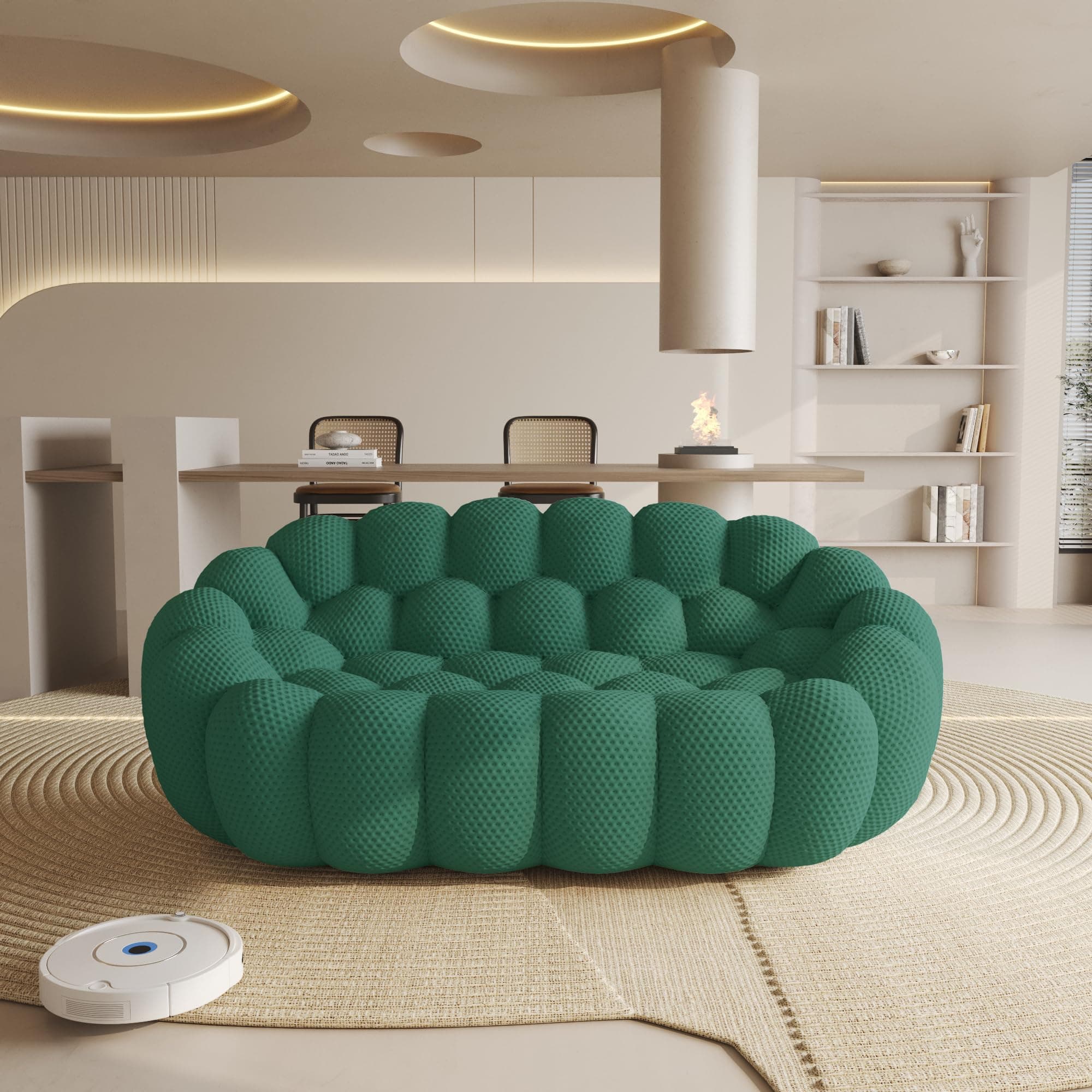 - WJShome Bubble Sofa Couch,79.53'' Modern Curved Sofas for Living Room, 2 Seater LoveSofa Lazy Floor Sofa, Large Bean Bag Chair,Deep Seat Floor Sofas Chair Lounge for Office, Apartment,Green