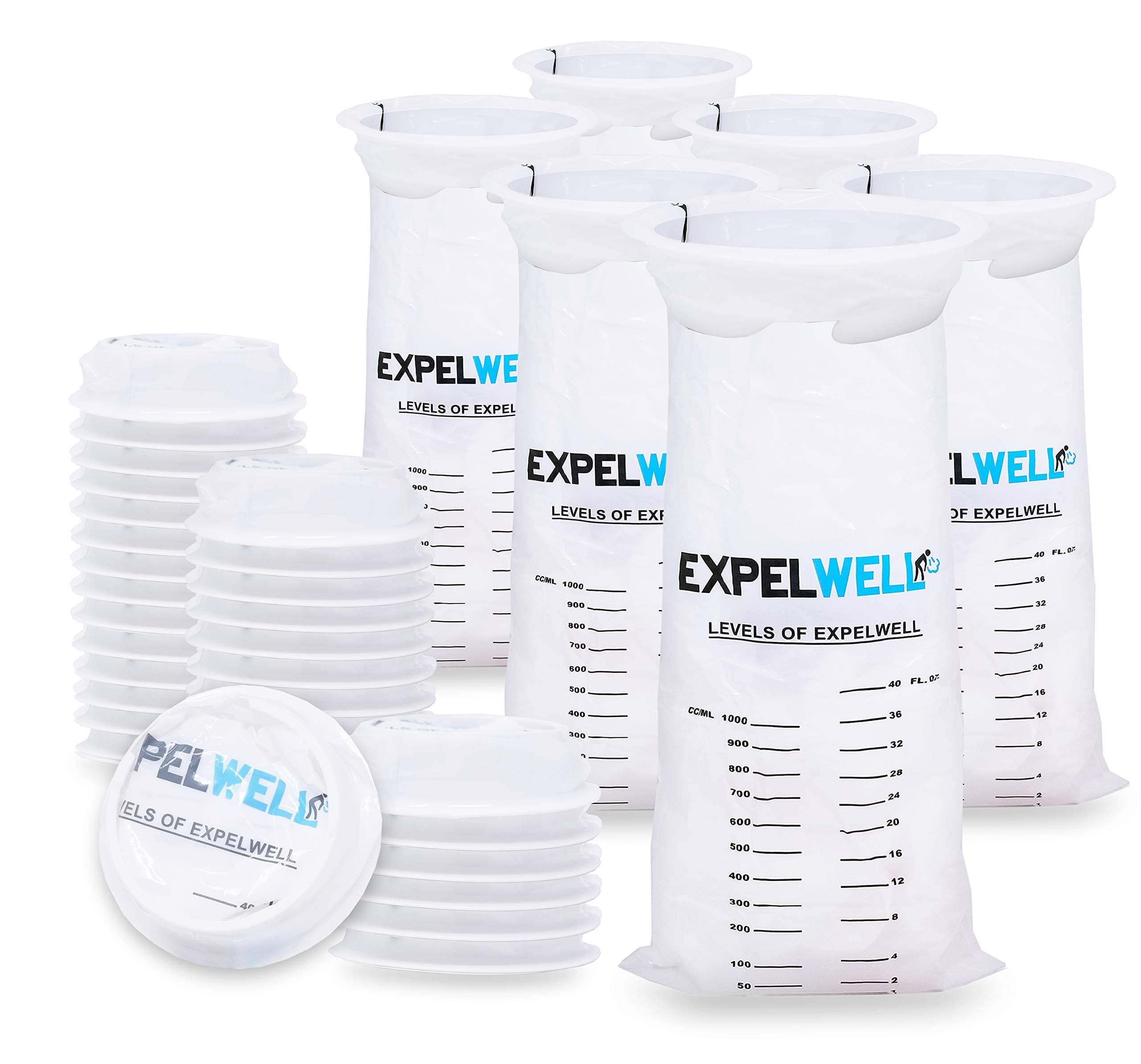 Expel Well 36 Pack Throw Up Bags | Disposable Vomit Bags, Emesis Bags - Hospital Puke Bags for Kids | Motion Sickness Rideshare Accessories for Drivers - Carsick Barf Bags, Car Sick Bag, EME Bags