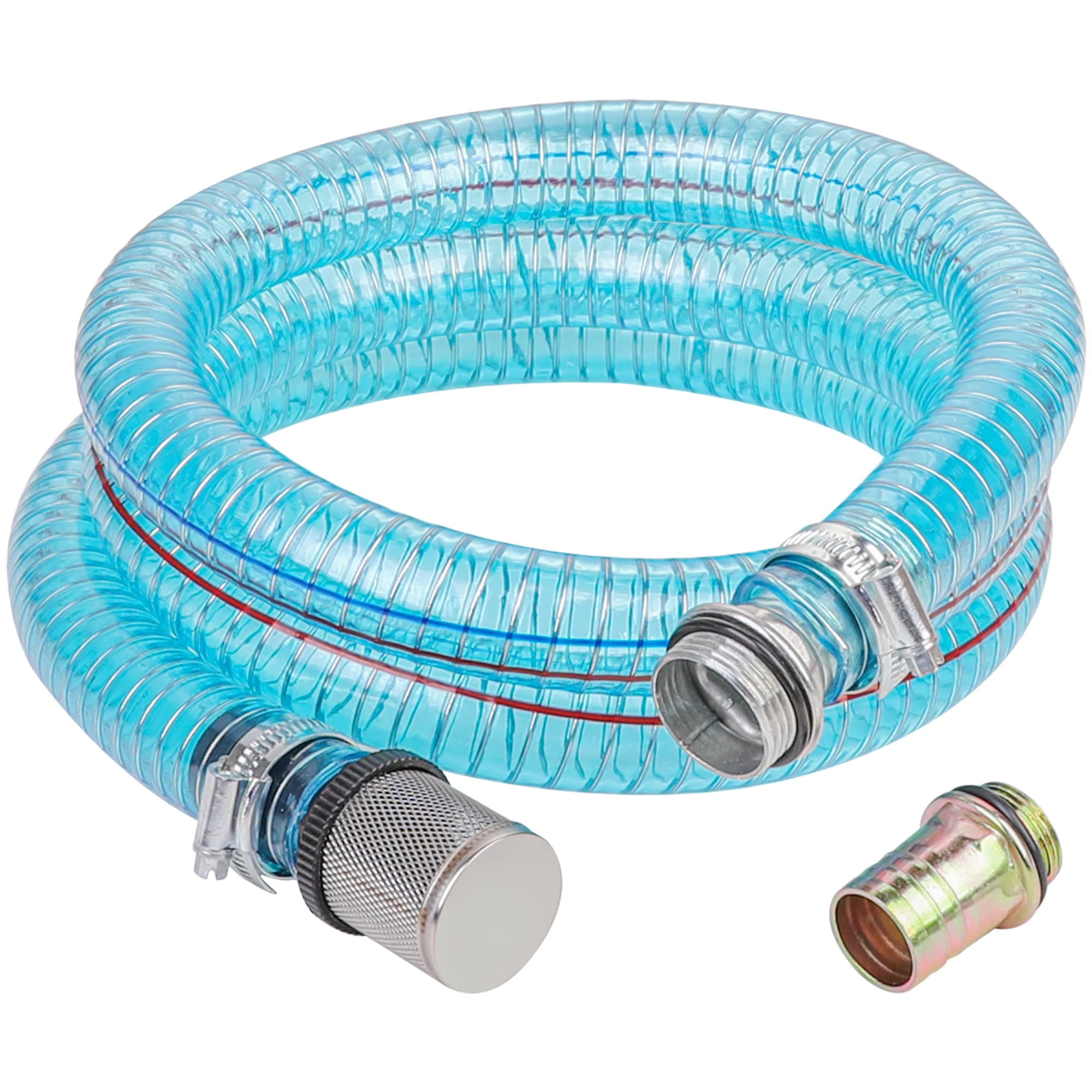 1 Inch Suction Hose for Fuel Diesel Transfer Pump, 6.5 Feet Oil Kerosene Transfer Tube with 3/4 & 1 Inch Threaded Couplings