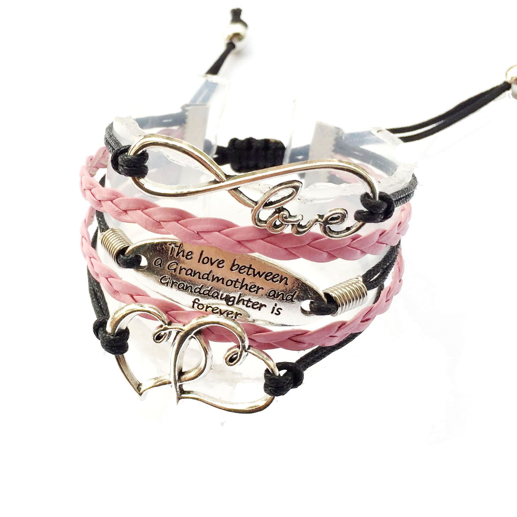 the Love Between the Grandmother and Granddaughter is Forever Bracelet Nana Granddaughter Matching Set Christmas Birthday Gift