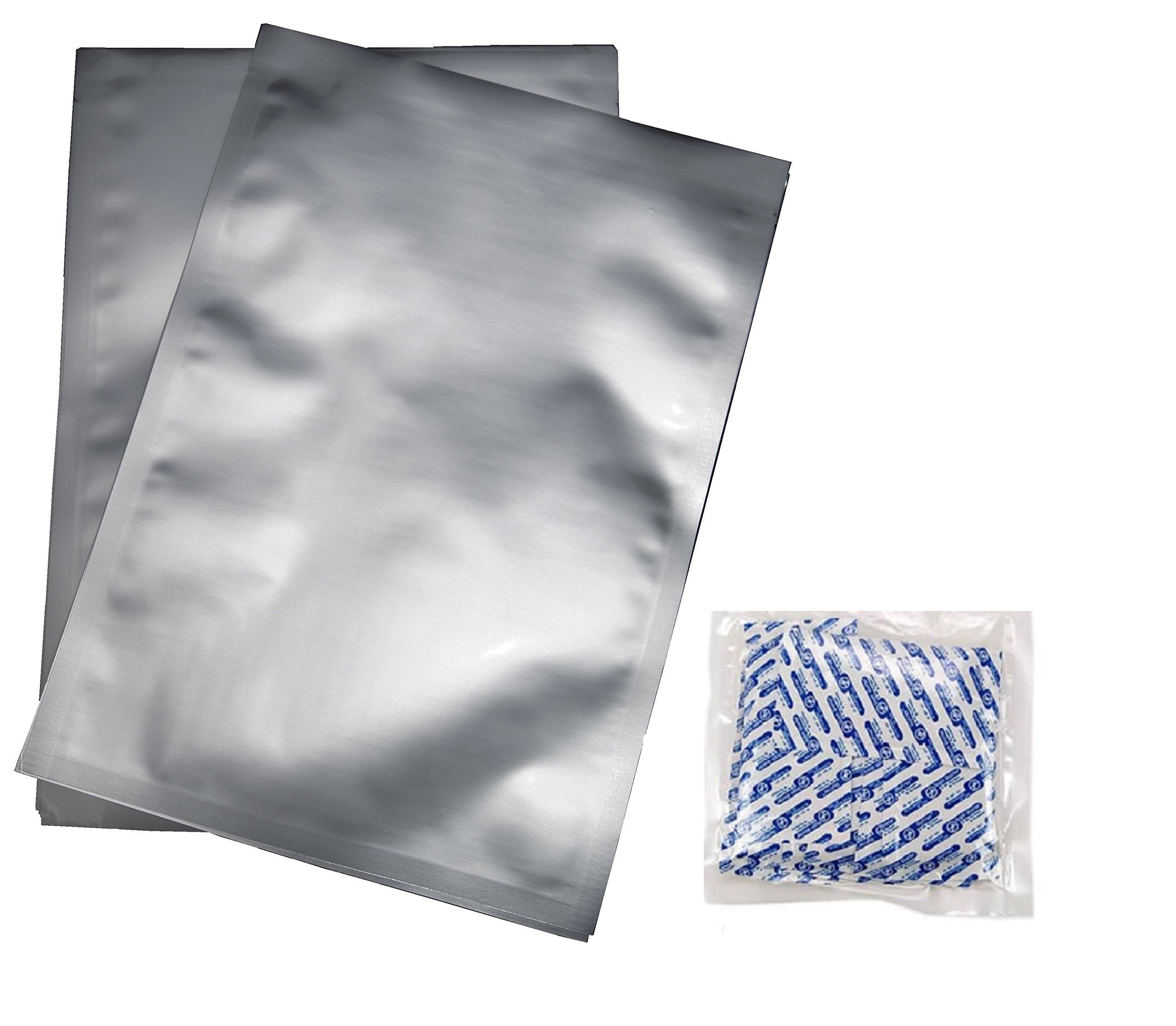 7 Mil Mylar Bags Plus 300cc Oxygen Absorbers For Food Storage (100, 1 Gallon 10 x 14 Inch)