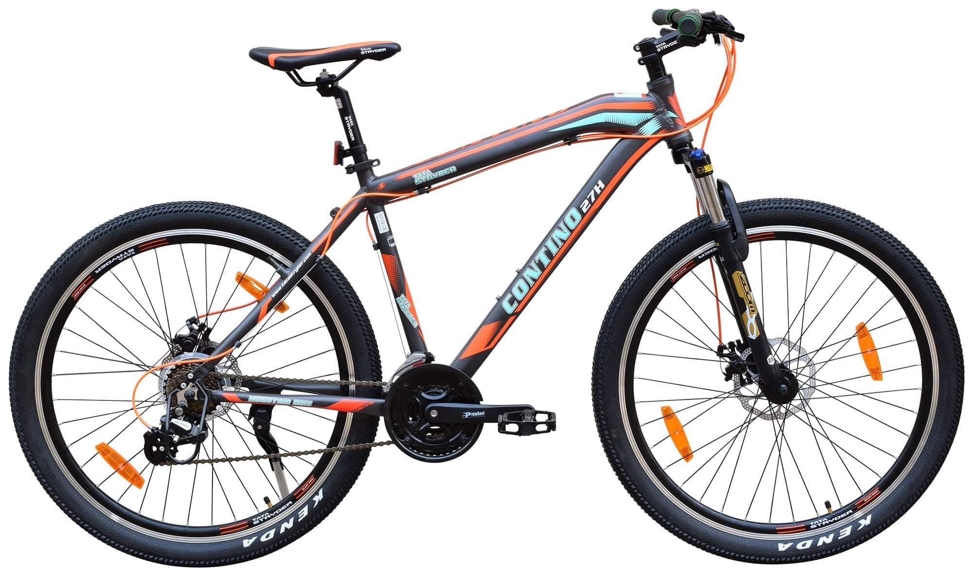 Cyclo India Stryder Model Contino 27 H Speed Bicycle Tyre Road Bike, Age Range 15 + Years Old, Person Height 5.5-6.5 Feet, Cycle, 27.5 Inches, Colour Matt Grey Orange, Semi Installed