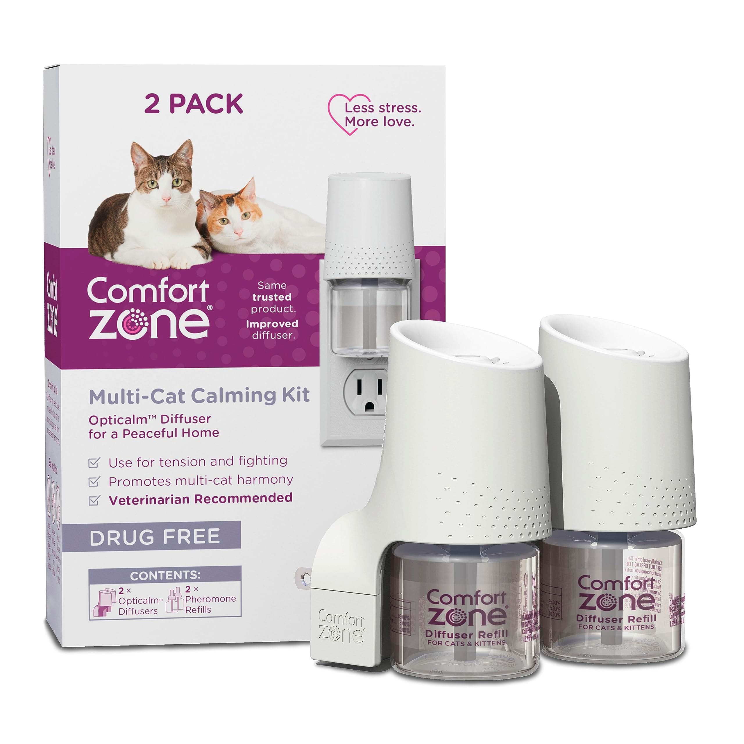 Diffuser Kit for Cat Calming | MultiCat Calming Formula | Two Pack Diffuser Kit