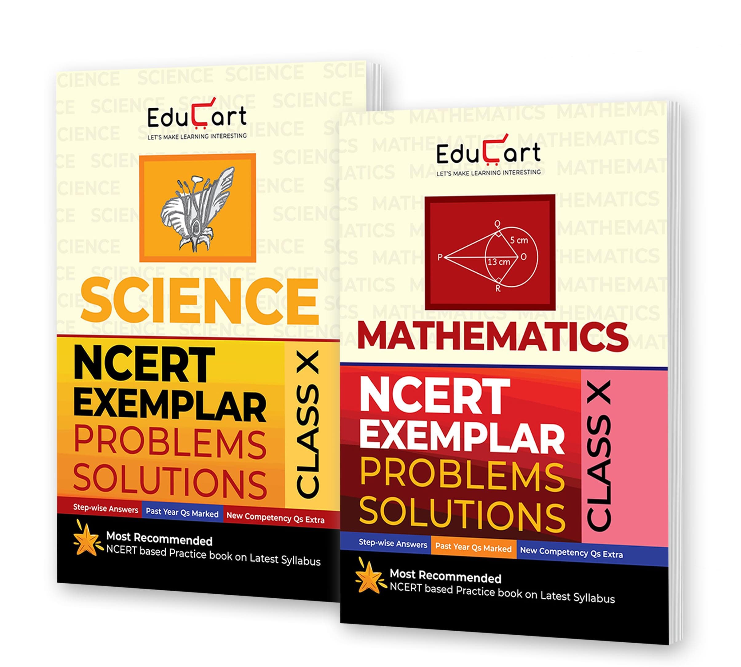 Educart NCERT Exemplar Class 10 Science & Mathematics 2026 Problems Solutions (For 2026-27 Board Exam)