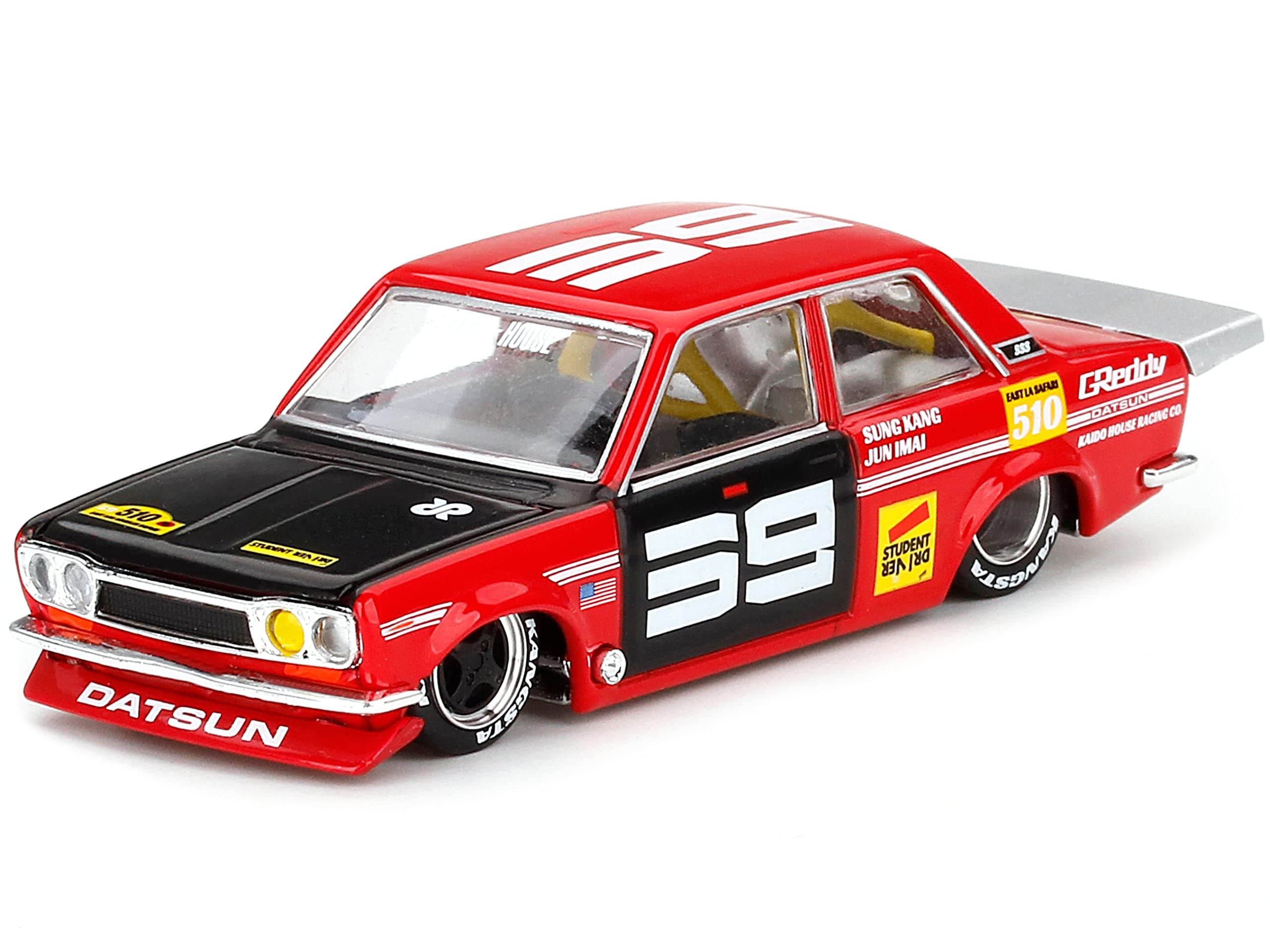Datsun 510 Pro Street SK510 Red and Black (Designed by Jun Imai) Kaido House Special 1/64 Diecast Model Car by True Scale KHMG003