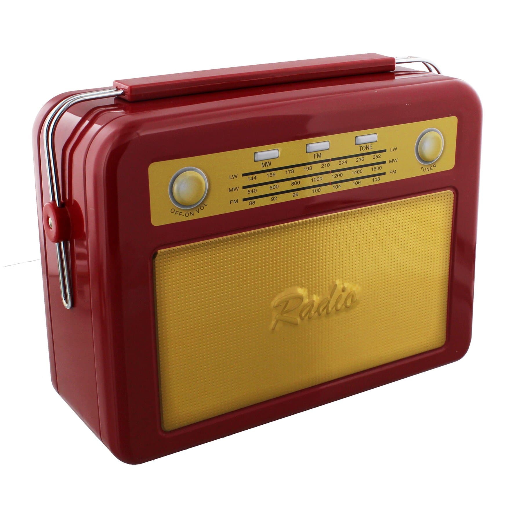 Harvey Makin Metal Storage Tin - Vintage Red Radio