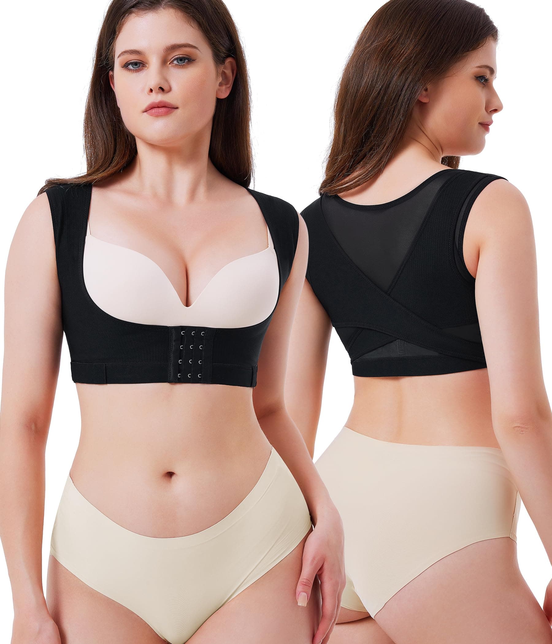 URSEXYLY Upper Back Brace for Women Breathable Posture Corrector Posture Support Back Straightener Pain Relief(Black,S)