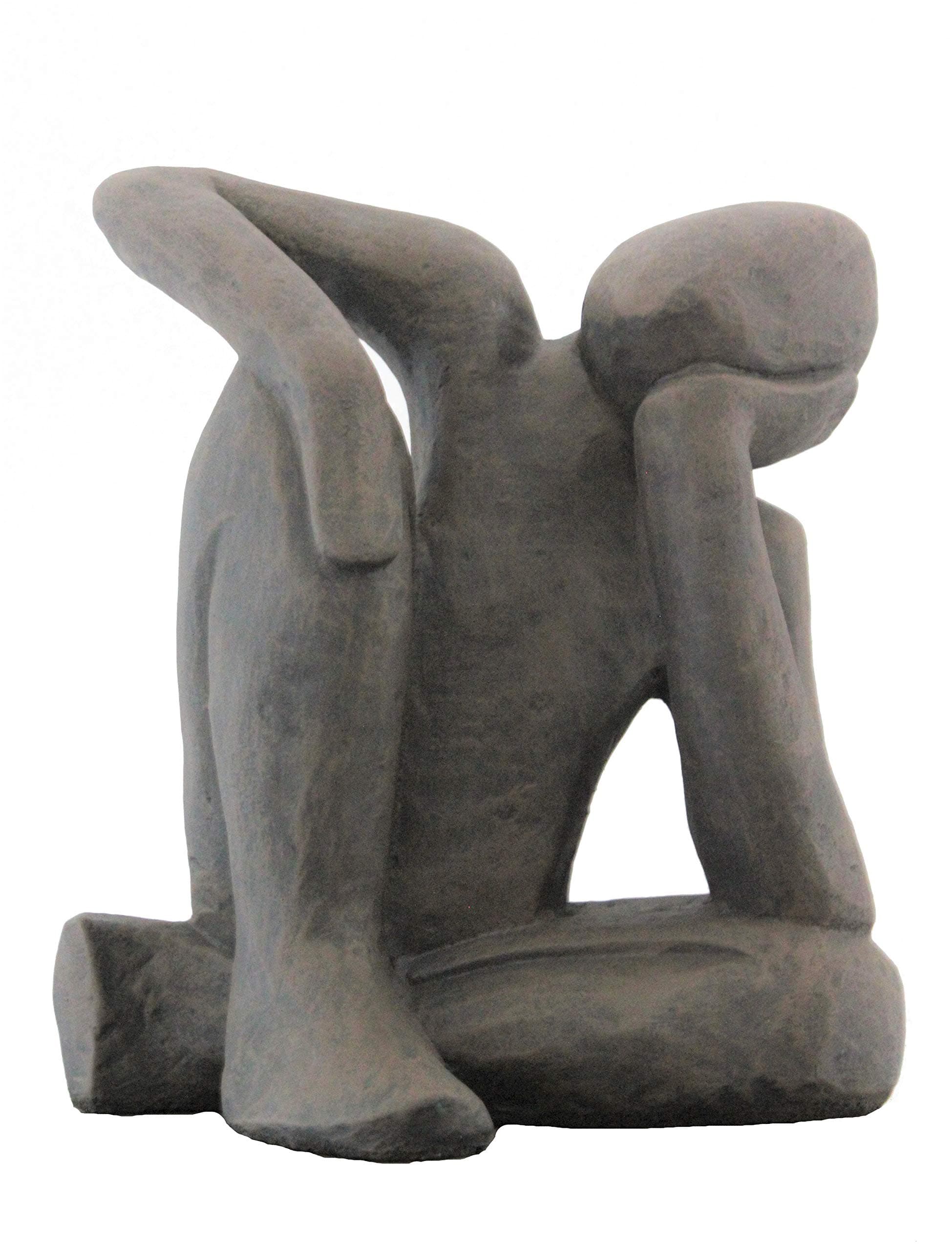 Tiefes Handicraft Modern garden sculpture - Dreamer, Cast stone, Dark brown