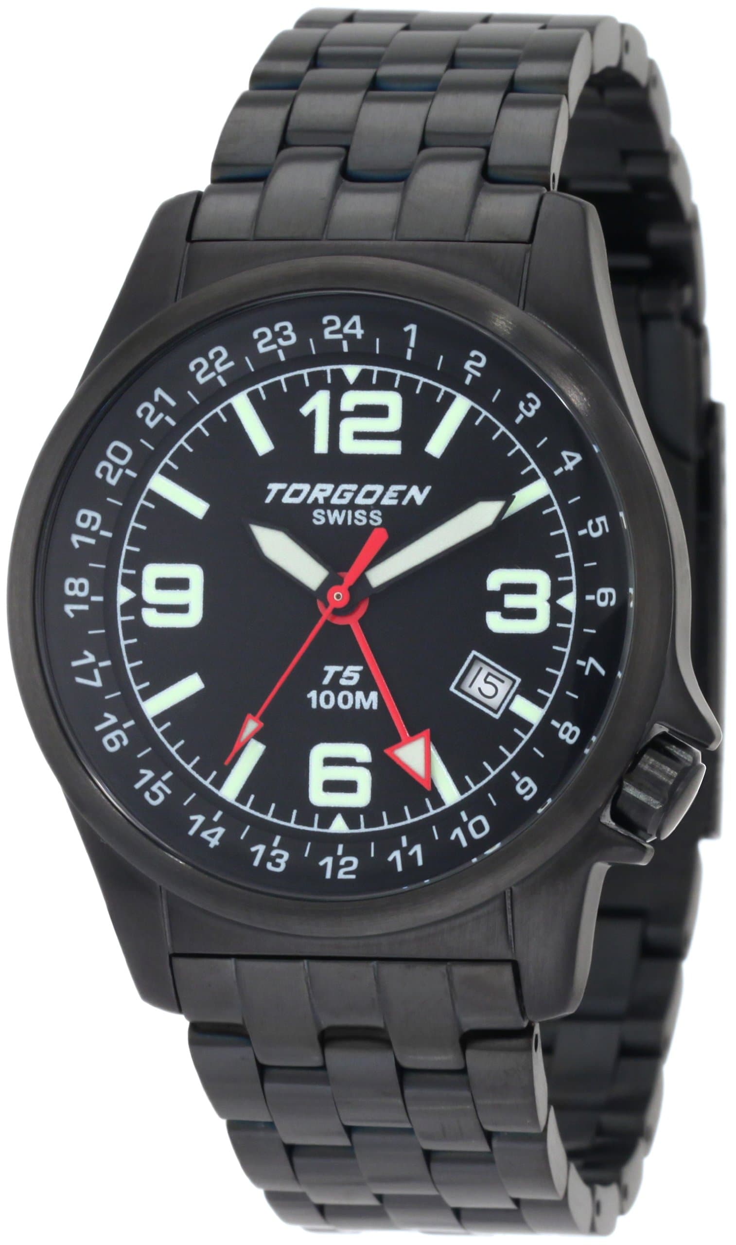 Swiss Men's T05208 T05 Series Classic Black Aviation Watch