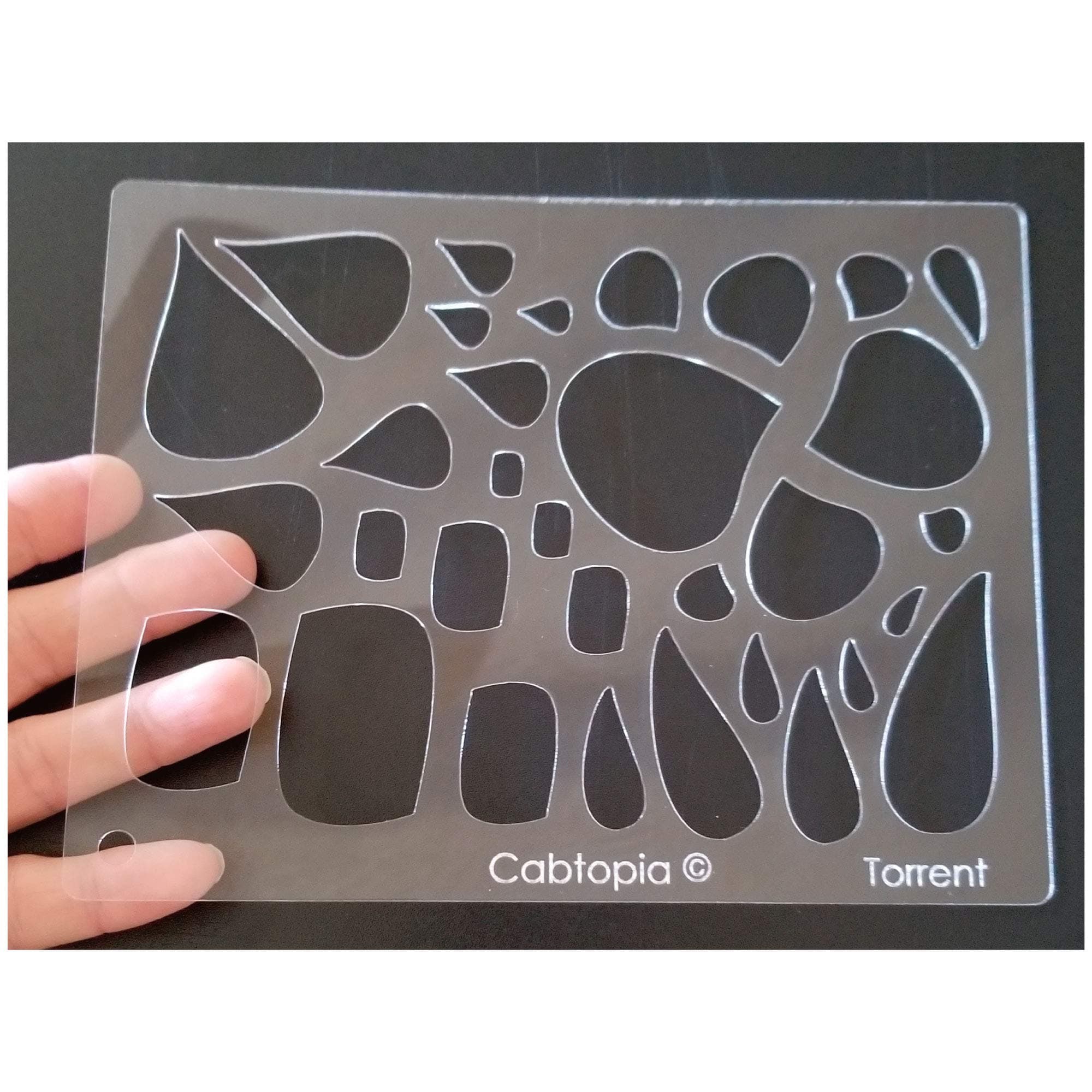 Cabtopia - Lapidary Jewelry Design Template Stencil"Torrent"