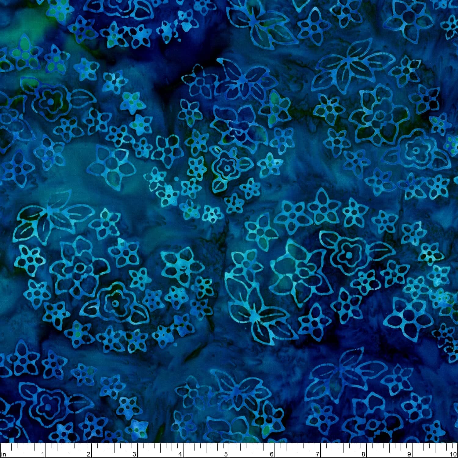 Robert Kaufman Artisan Batik Totally Tropical Florals, Fabric by The Yard (Lake)