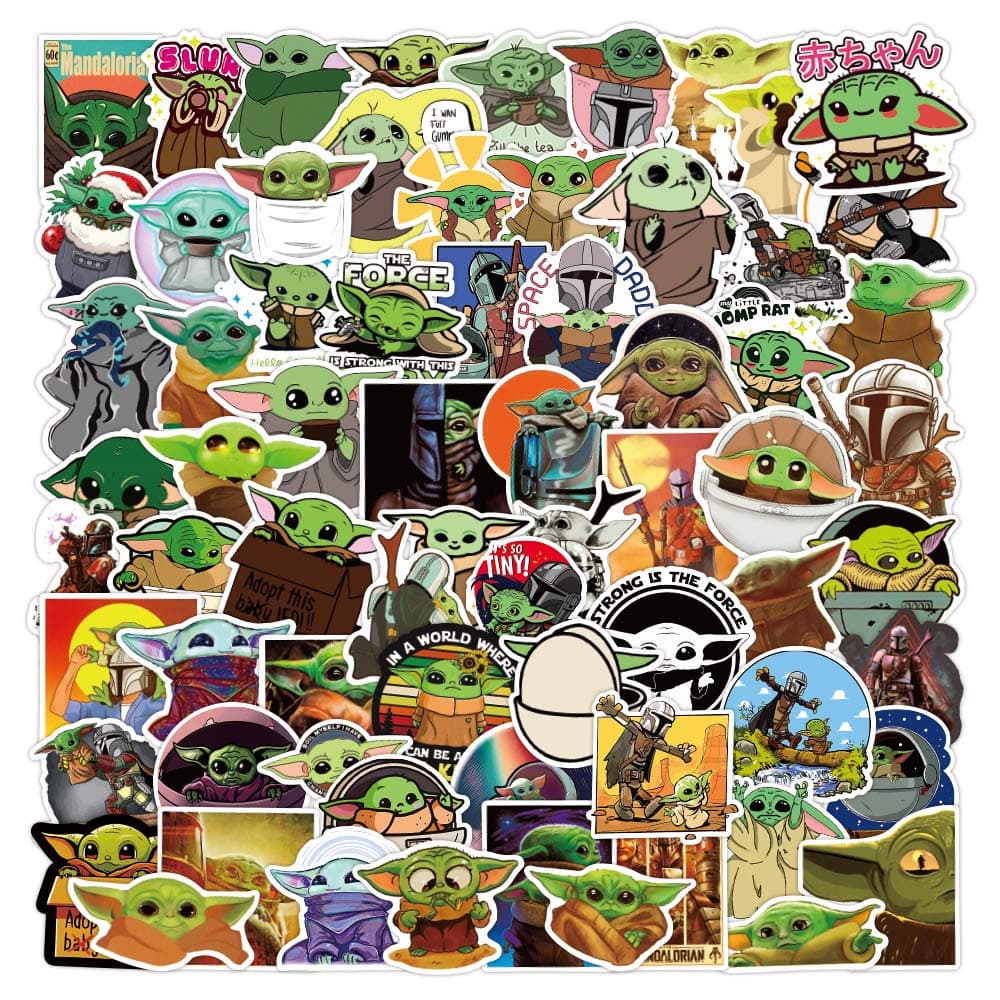 100PCS Baby_Yoda Stickers, Vinyl Waterproof Stickers for Kids Teens, Hydro Flask Bike Water Bottles Skateboard, etc.