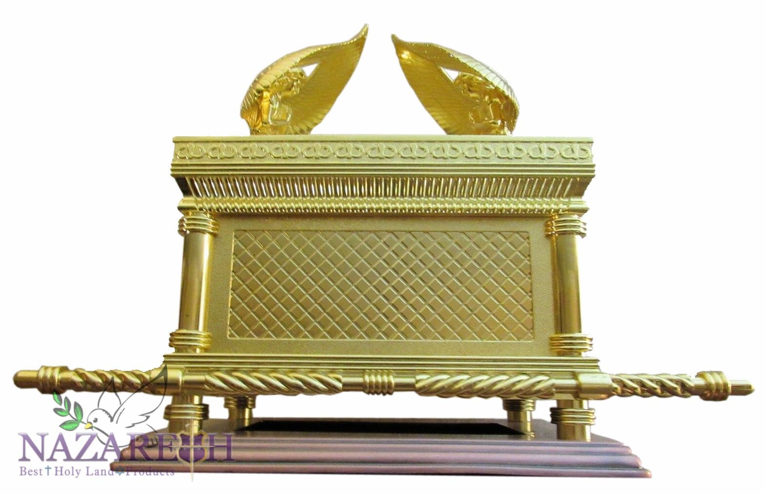 Judaica Gold Ark of the Covenant Testimony Copper Base 17" Extra Large Size