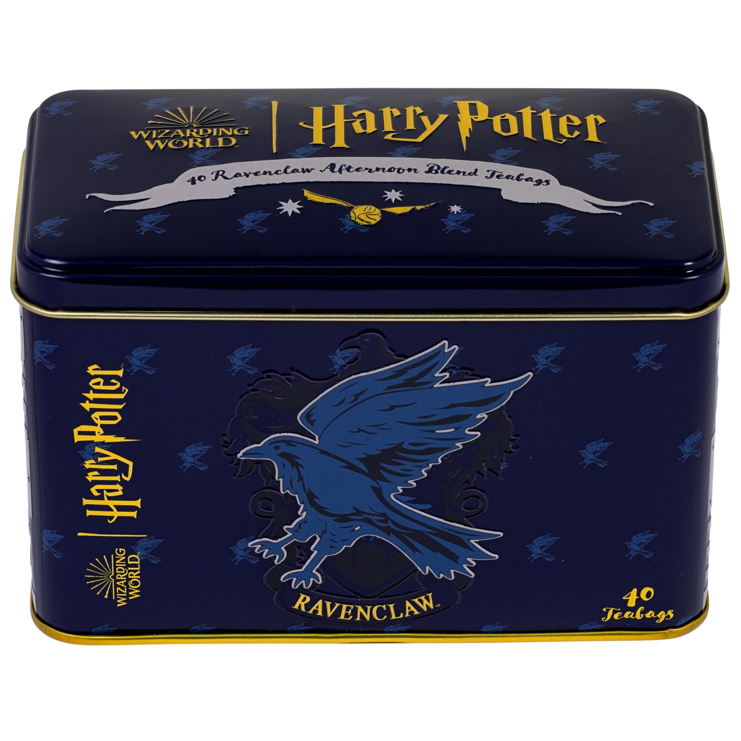 New English Teas Official Harry Potter Ravenclaw Crest Tea Caddy with 40 English Afternoon Teabags