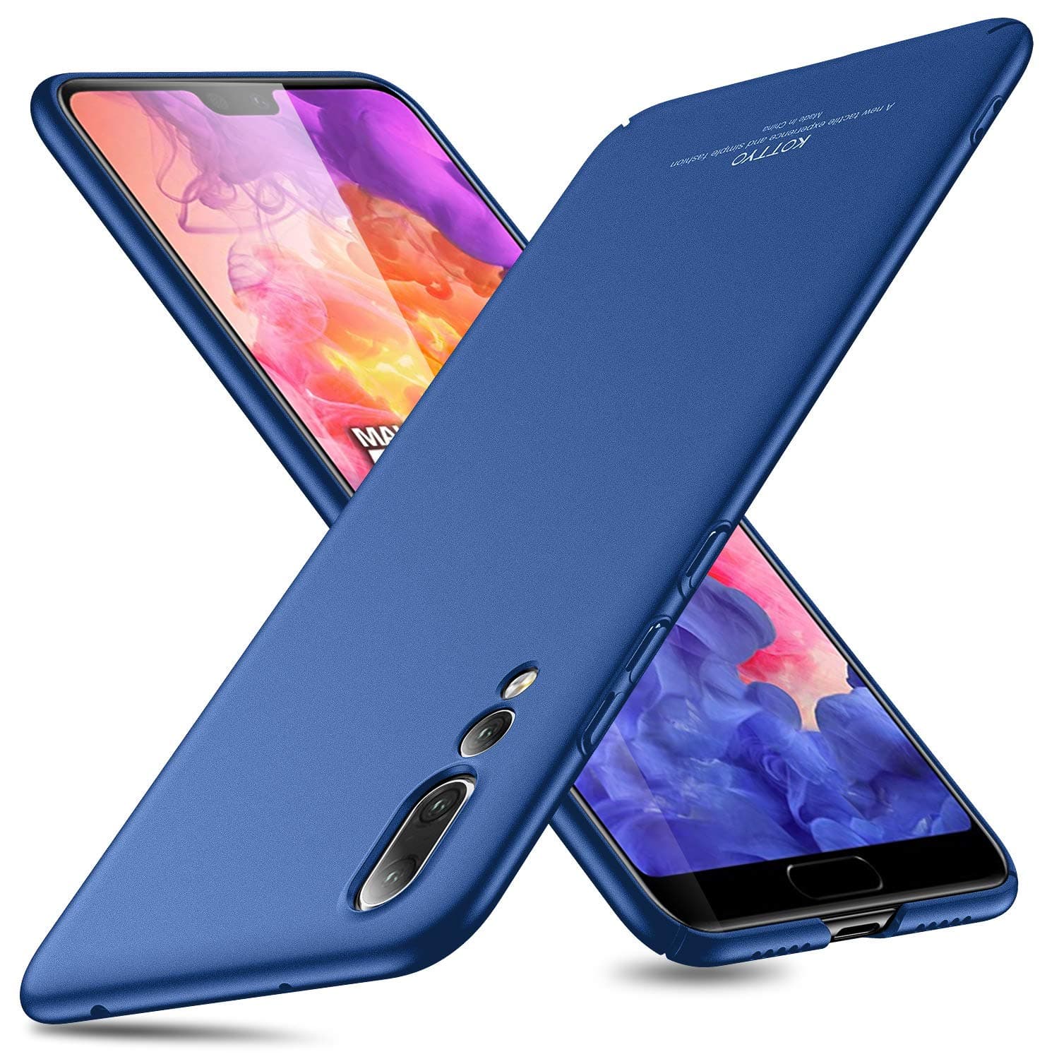KOTTYO Huawei P20 Pro Case Ultra Slim Thin Hard Case Frosted Matte Finish Skin Scratch Resistant Shock-proof Phone Cover cases For Huawei P20 Pro (Navy Blue)