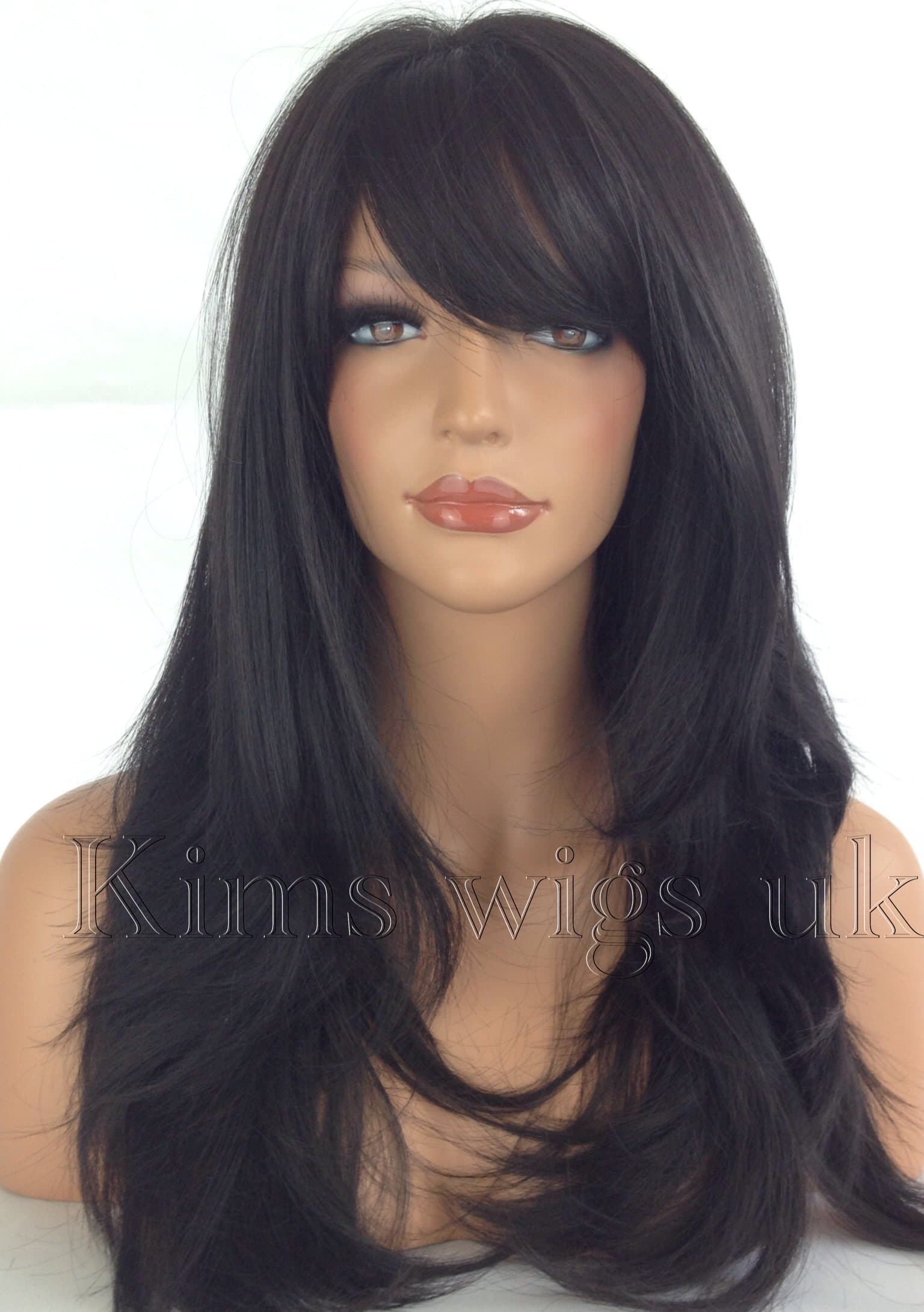 Kims Wigs Black/Dark Brown Long Soft Layered Heat Resistant Ladies Womens Wig #2