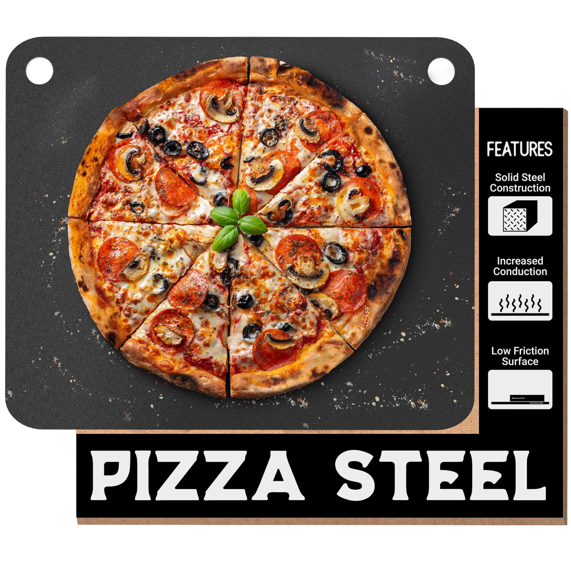 Primica Pizza Steel XL - Rectangular, Steel, 0.315" Thick, Black