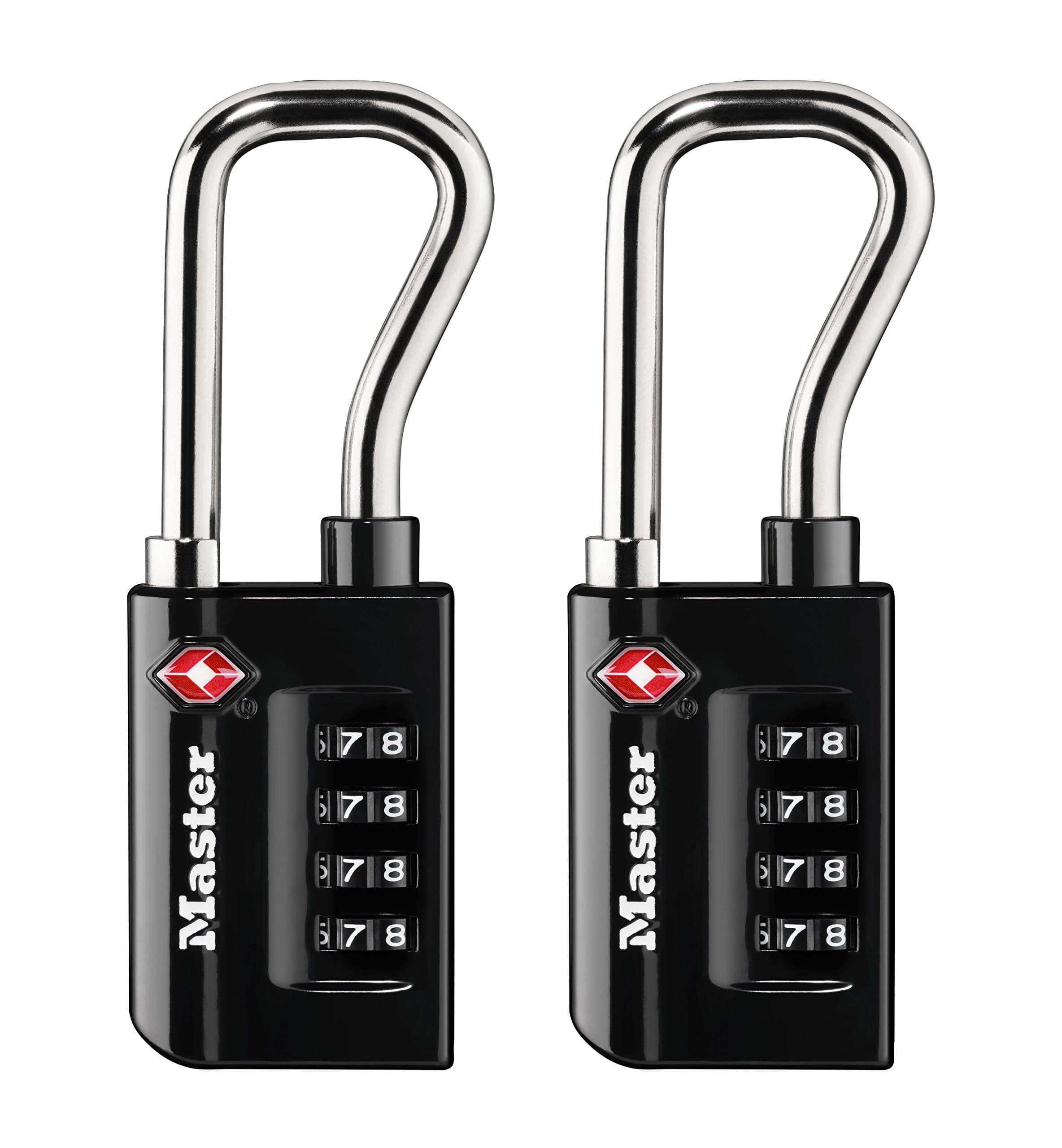 Master Lock Black Set Your Own Combination TSA Approved Luggage Lock, Travel Padlocks for Suitcases, Backpacks, Bags, 2 Pack, 4696T