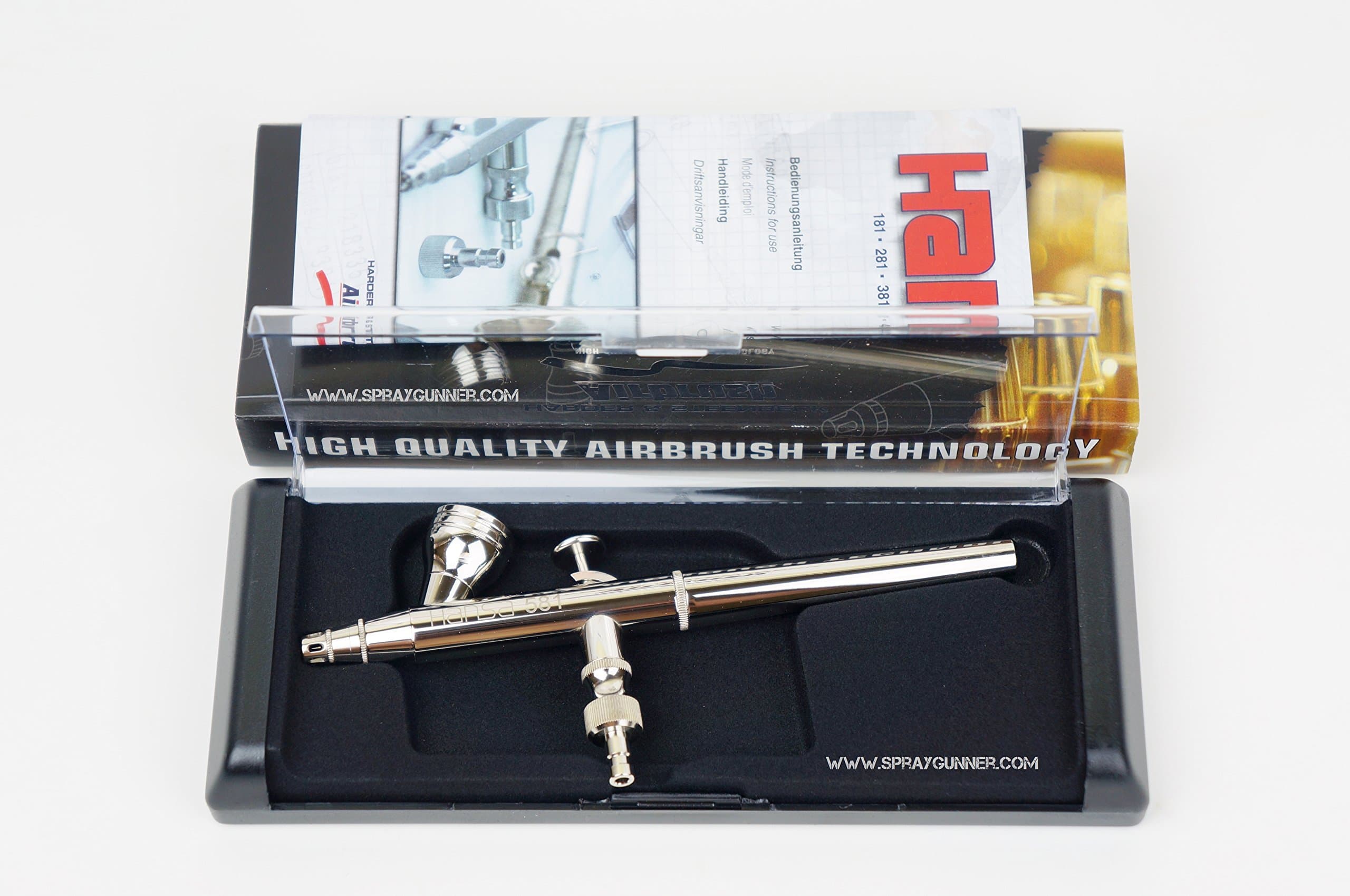 Hansa 581 0.2mm Gravity Feed Airbrush by Harder and Steenbeck. with Bonus by SprayGunner