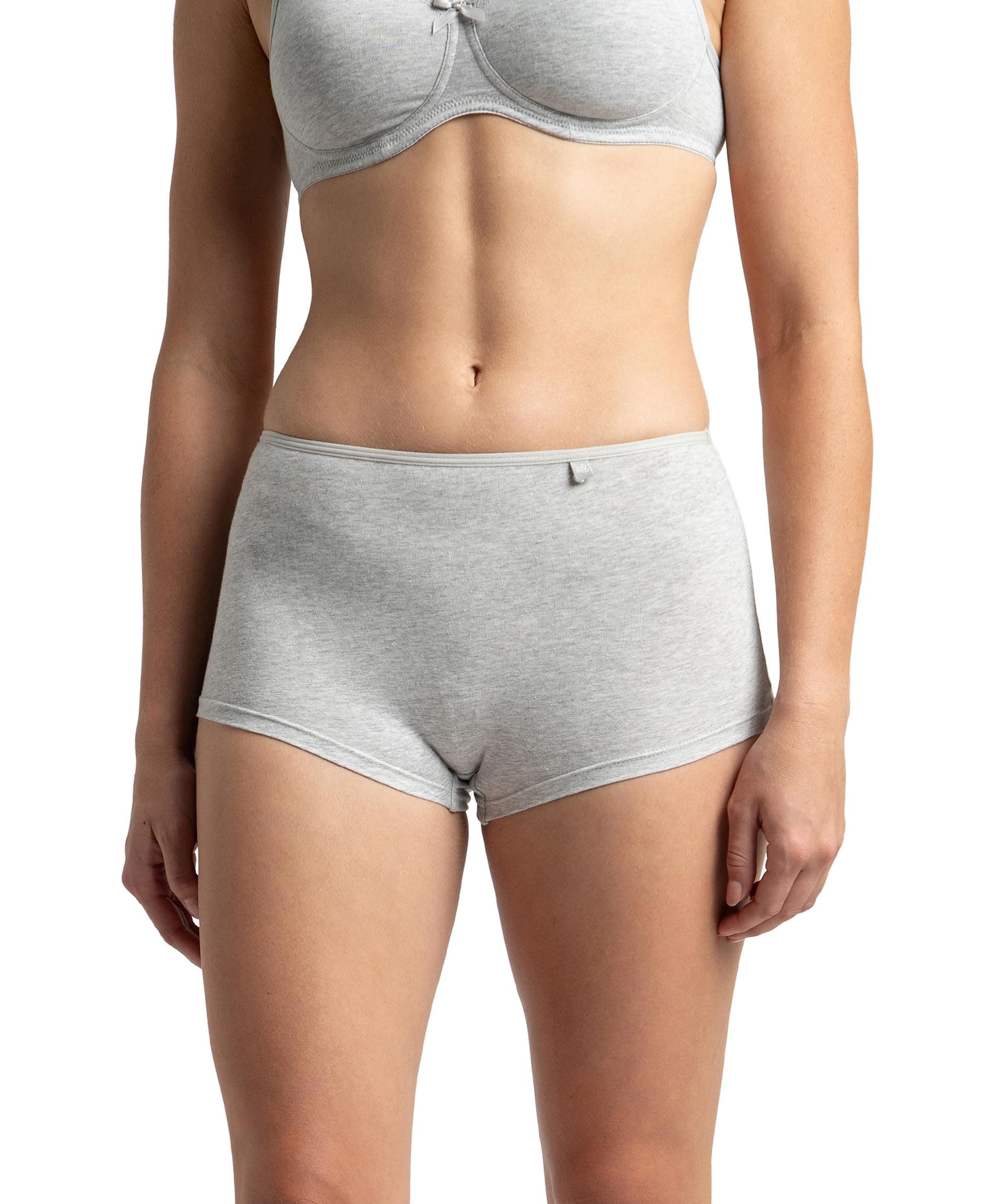 Jockey SS04 Women's High Coverage Super Combed Cotton Elastane Stretch Mid Waist Boy Shorts with Concealed Waistband and Stay Fresh Treatment