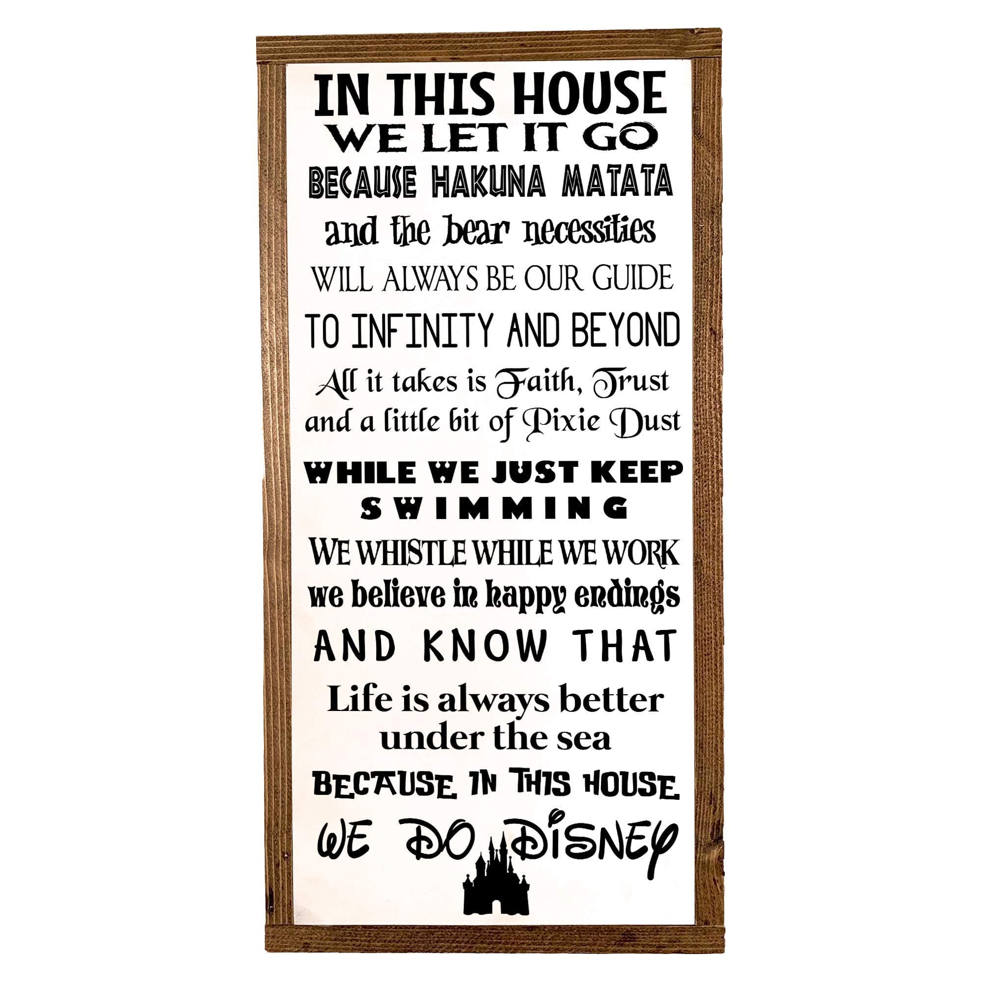 IN THIS HOUSE WE DO DISNEY | DISNEY FAMILY | DISNEY SIGN | DISNEY DECORATION | 12"x24"