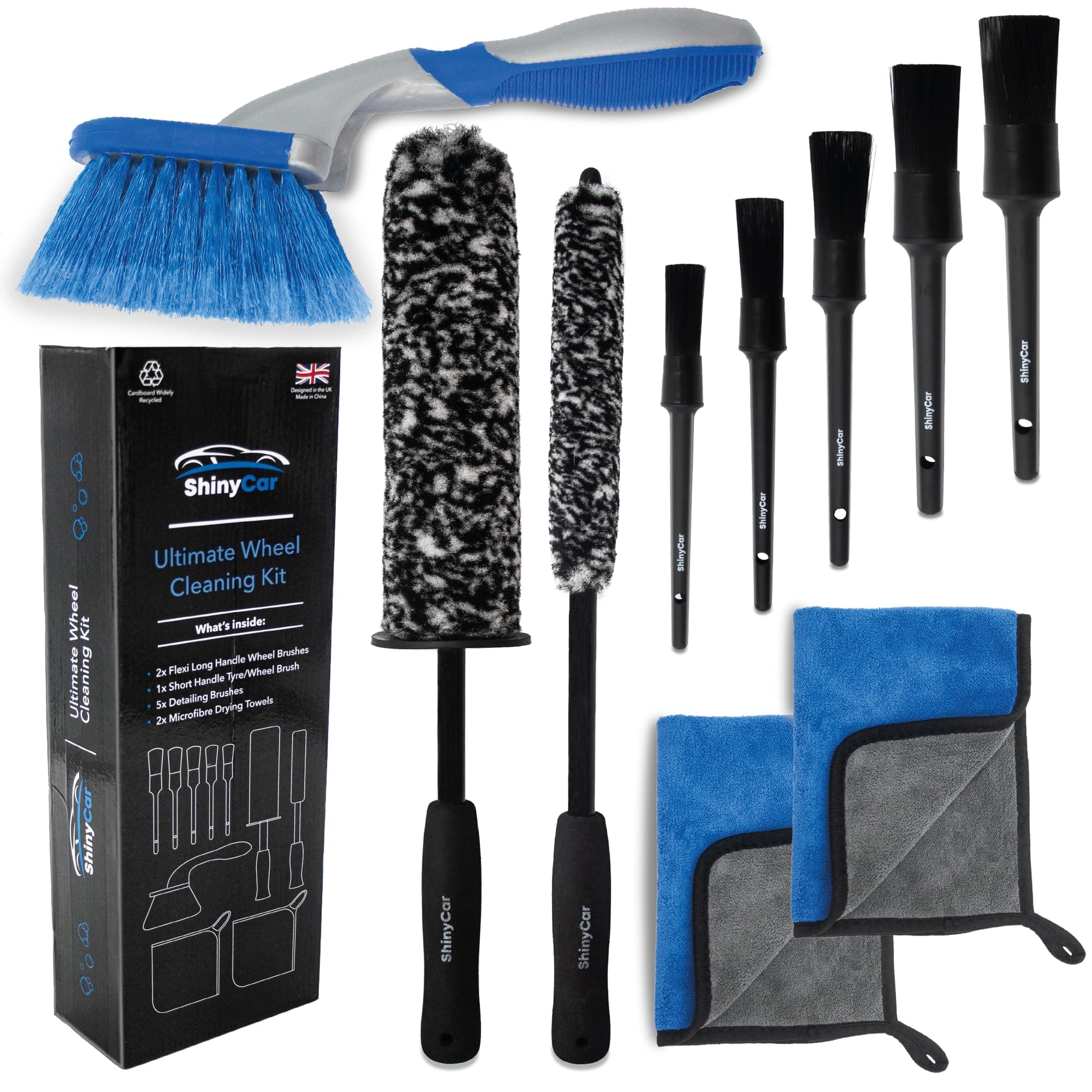 UK: Ultimate Car Wheel Brush Kit - A Professional Range of Brushes & Microfibre Cloths to Deep Clean Rims, Spokes, Barrels & Tyres. The Most Comprehensive Alloy Cleaning Set You’ll Ever Need