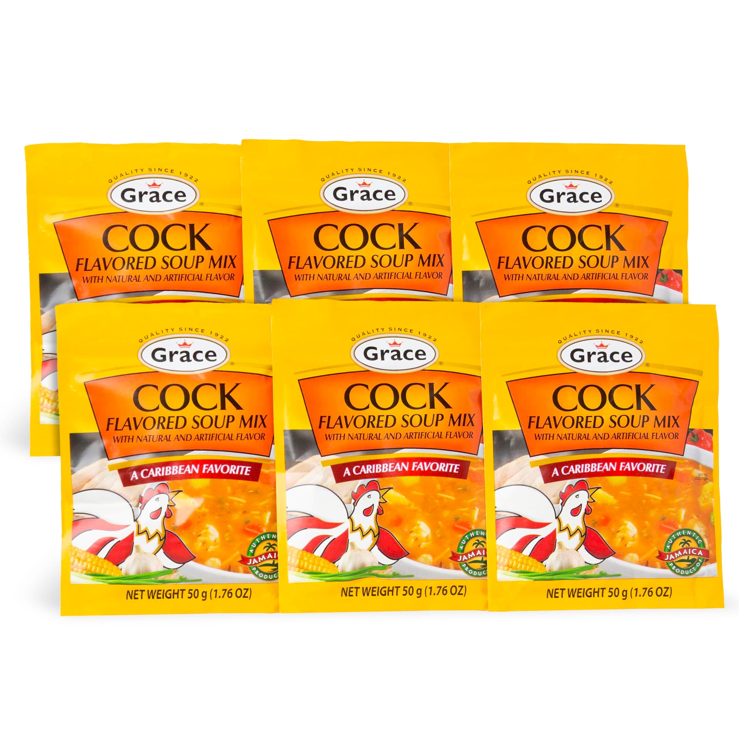 Grace Cock Flavored Soup Mix - 1.76oz - 6 Pack - Caribbean Soup Mix - Seasoning Packets