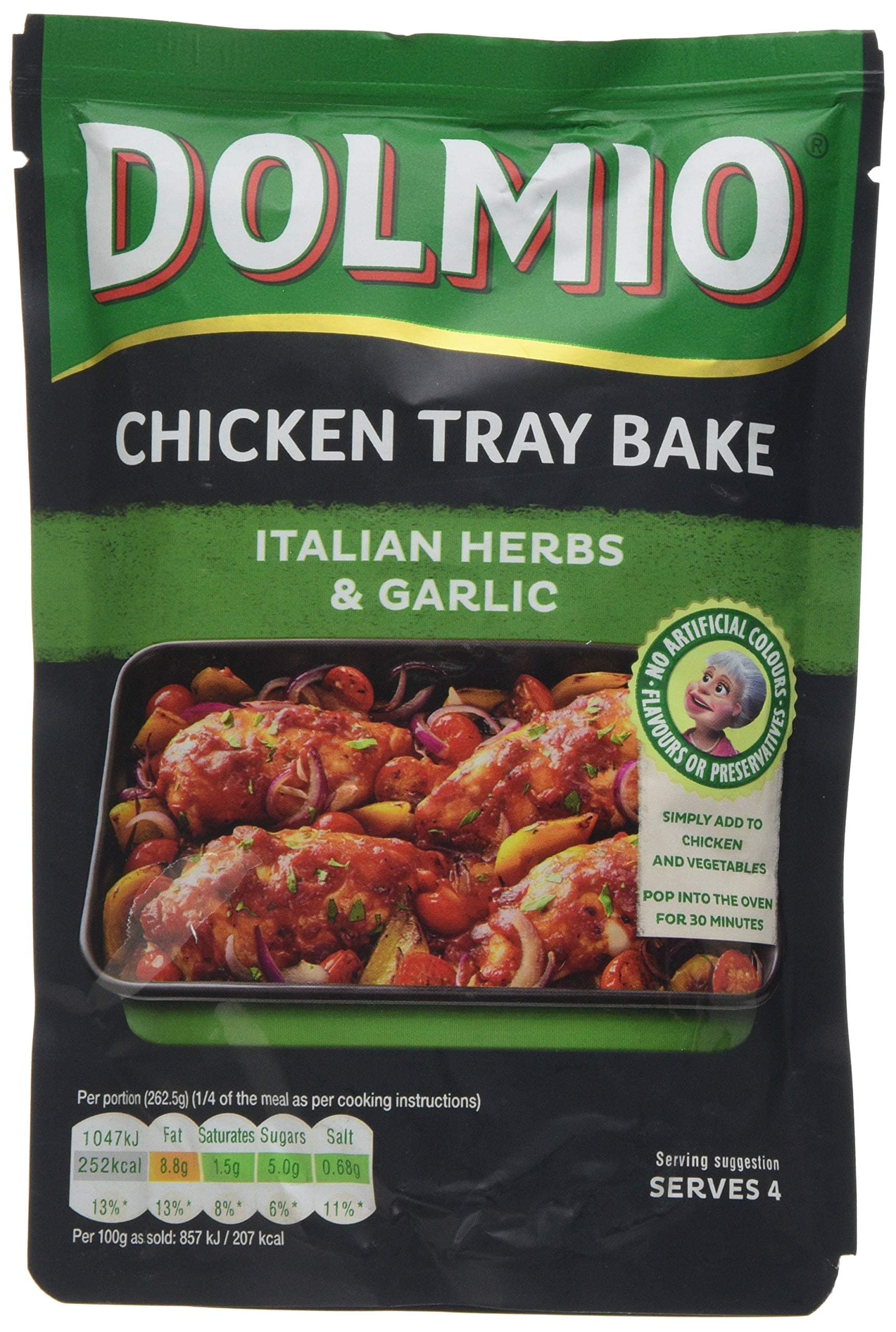 DOLMIO Chicken Tray Bake Italian Herb and Garlic Sauce, 150 g
