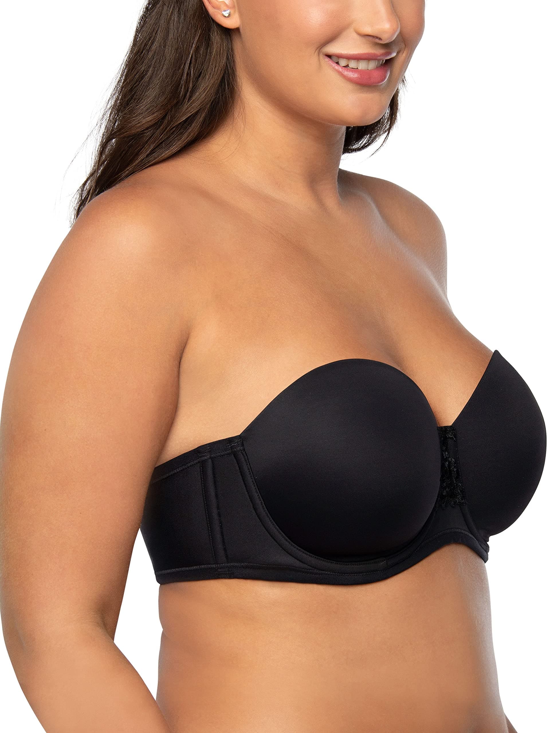 Vanity FairWomen's Beauty Back Strapless Full Figure Underwire Bra 74380, Midnight Black, 38DD