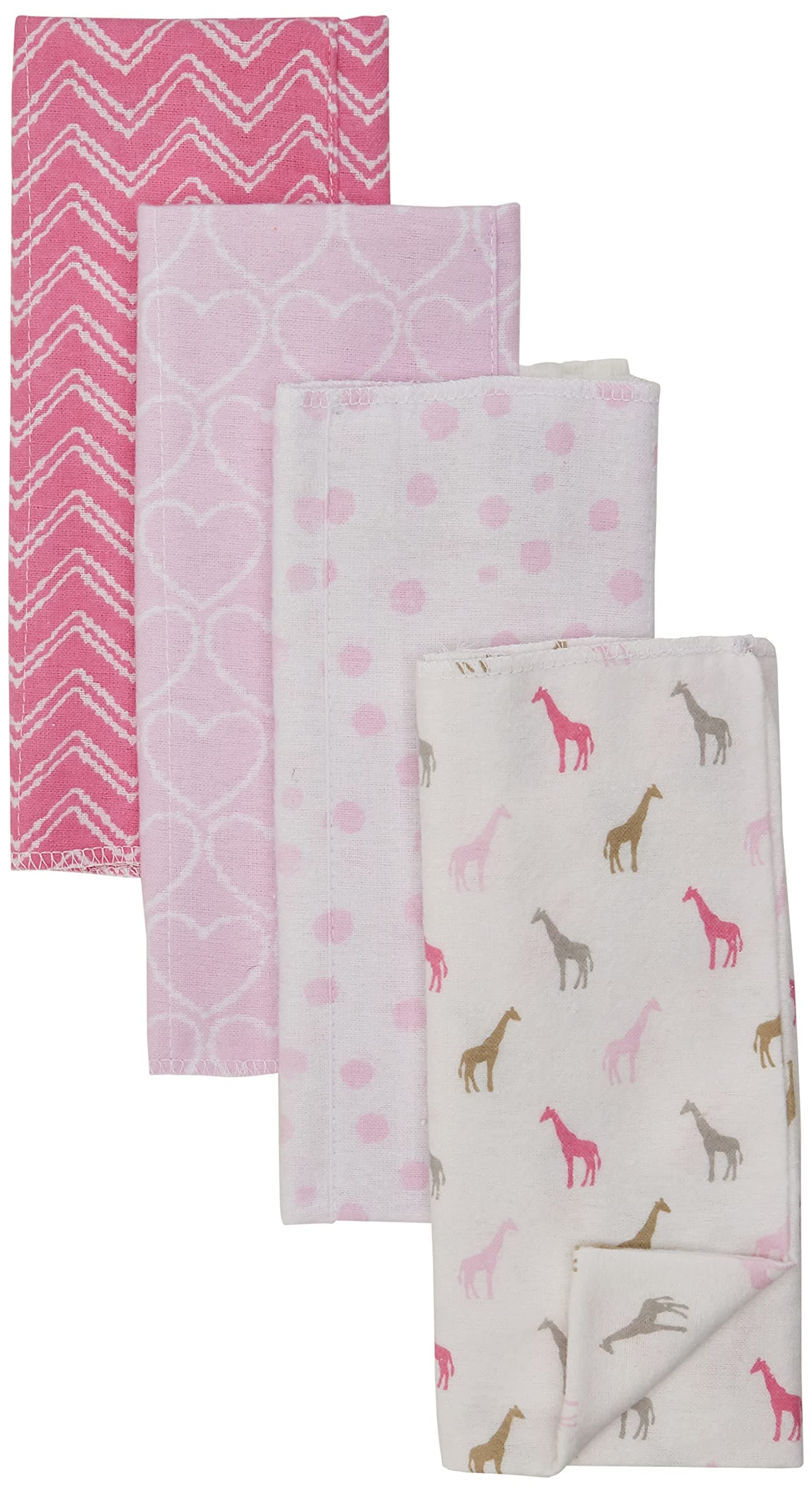 Luvable FriendsUnisex Baby Cotton Flannel Burp Cloths, Giraffe, One Size