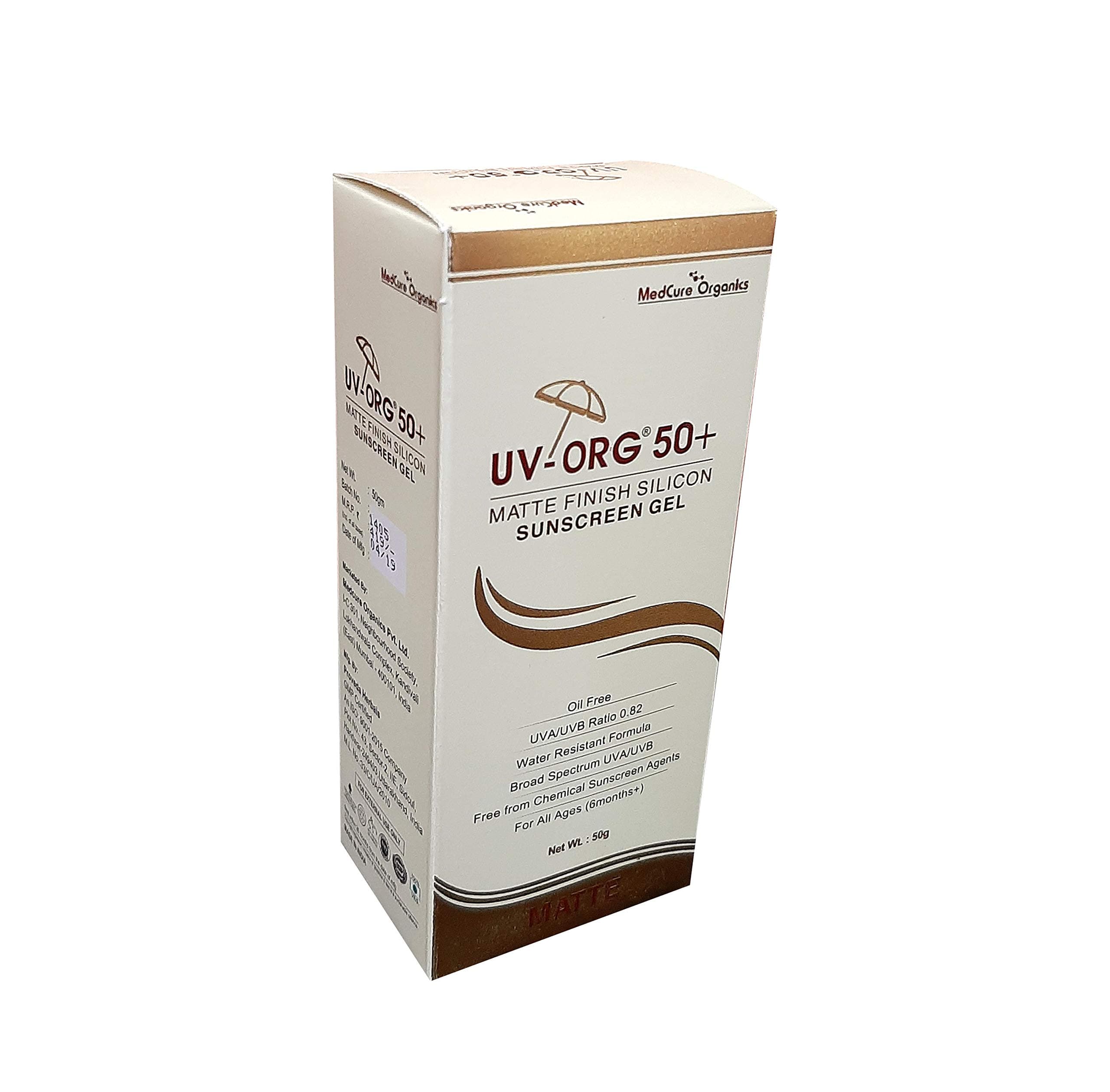 UV-ORG 50+ Sunscreen Aqua Gel, SPF 50, 50 grams