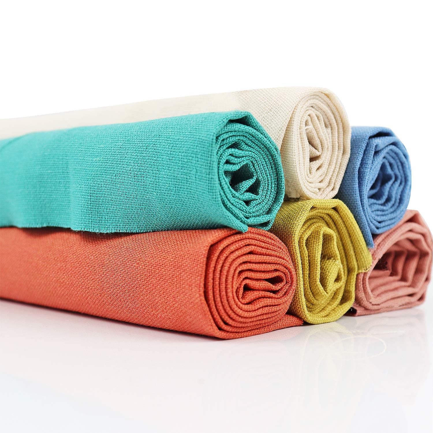 Embroidery Fabric-6 Pcs 6 Solid Colors Linen Needlework Fabric Cross Stitch Cloth for DIY Art Craft Handwork