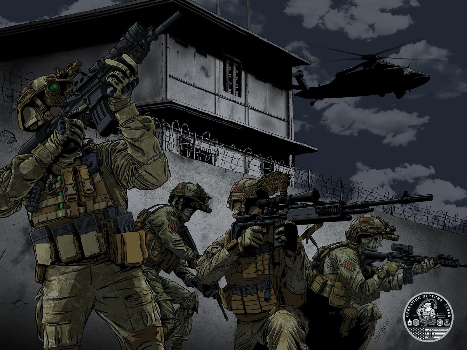 Poster US Navy Seals Operation Neptune Spear 18x24
