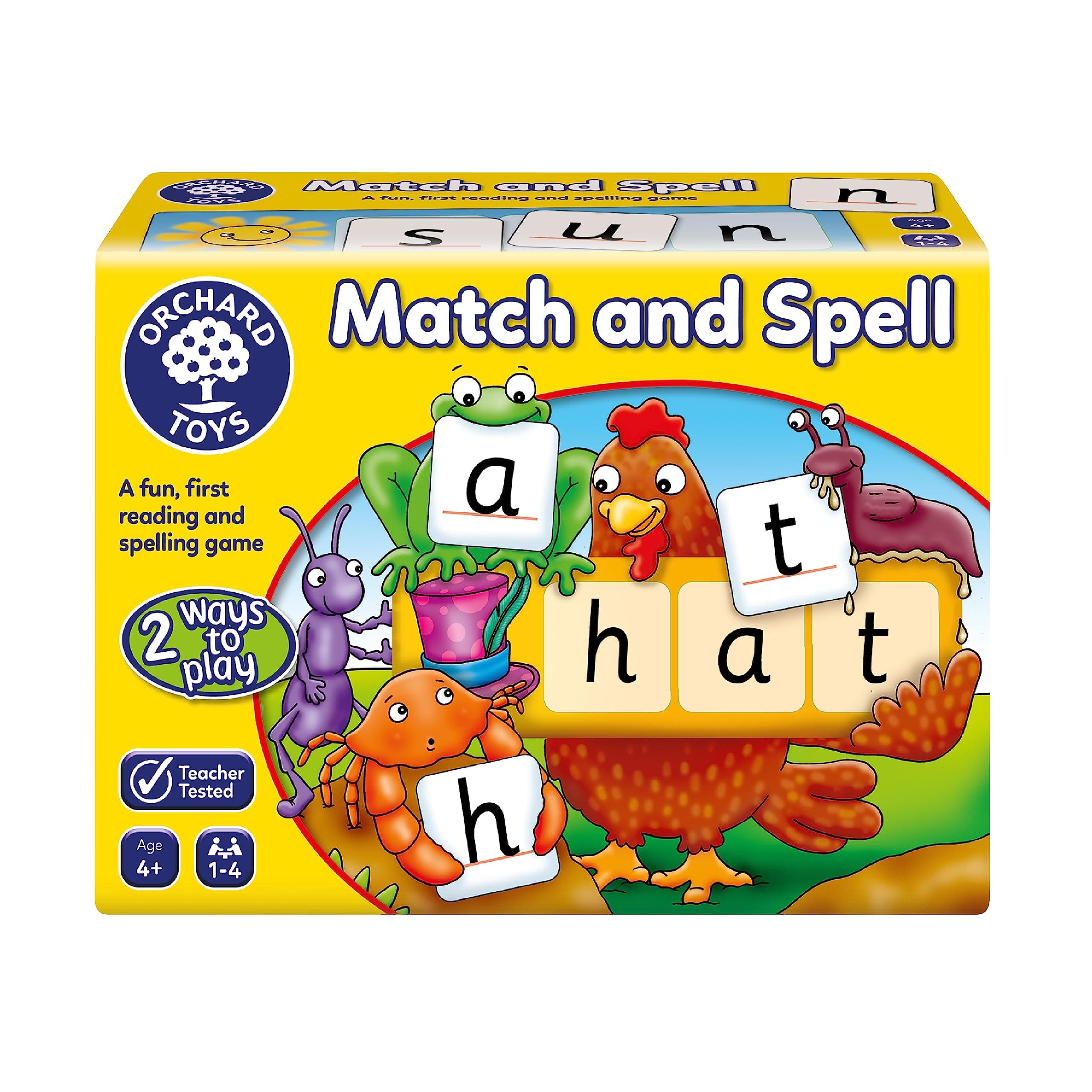 Match and Spell Game - Kids Learning & Educational Toys with Sight Words & Flash Cards - Alphabet & Spelling Games for 4 Year Olds and Up - Word Building & Phonics Games for Boys & Girls