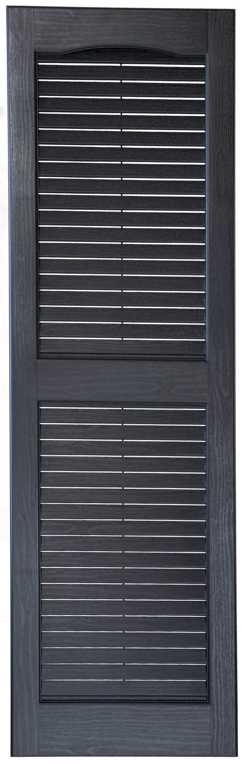IL541471002 14-1/2-Inch by 71-Inch Louver Exterior Decorative Shutter, 1-Pair, Black