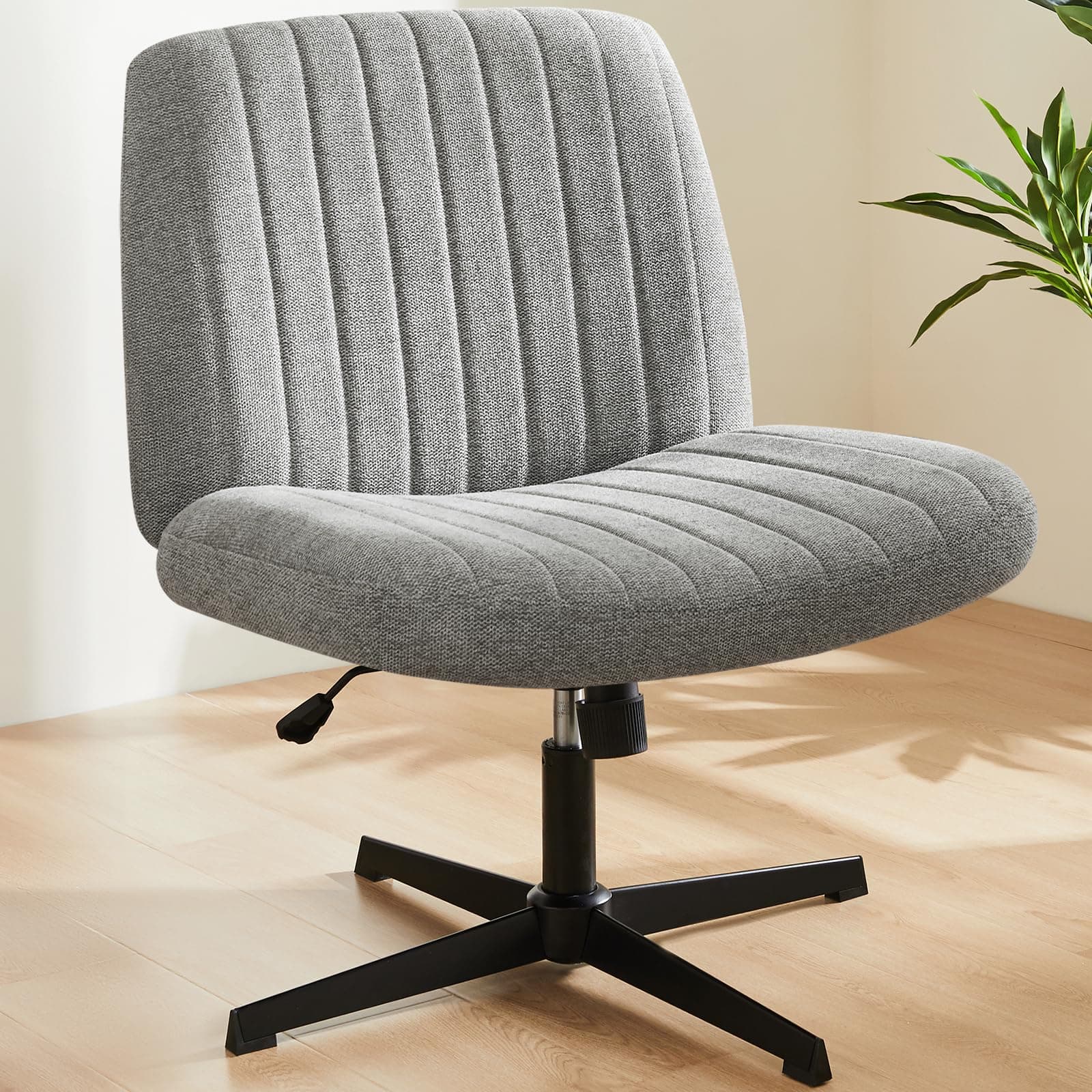 Office Chair No Wheels - Armless Desk Chair No Wheels Cross Legged Office Chair Wide Swivel Home Office Desk Chairs