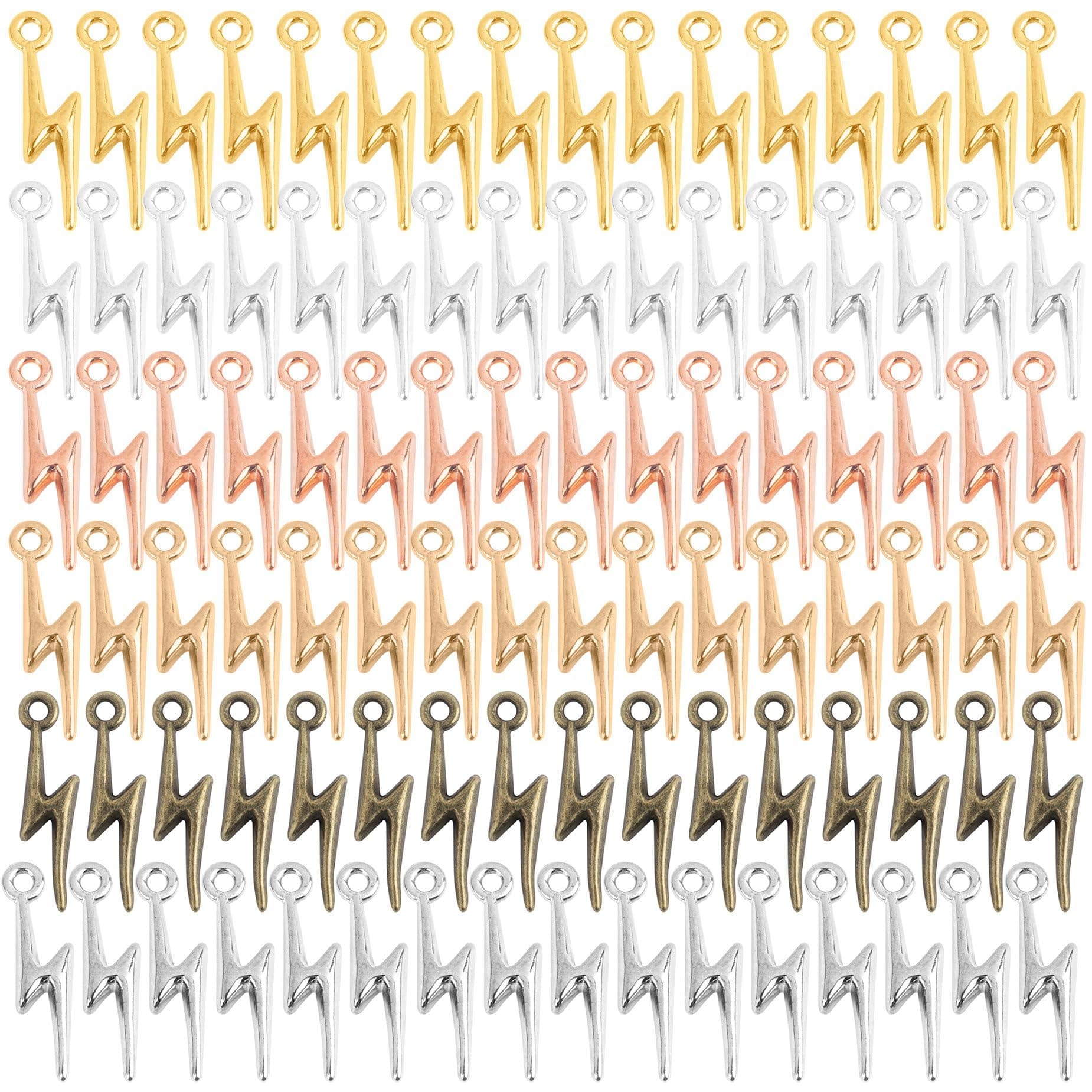 AUEARFlash Shape Charms Lightning Bolt Pendants Alloy Charm for Jewelry Making Supply Bracelet Necklace Earrings DIY Crafting Antiqued