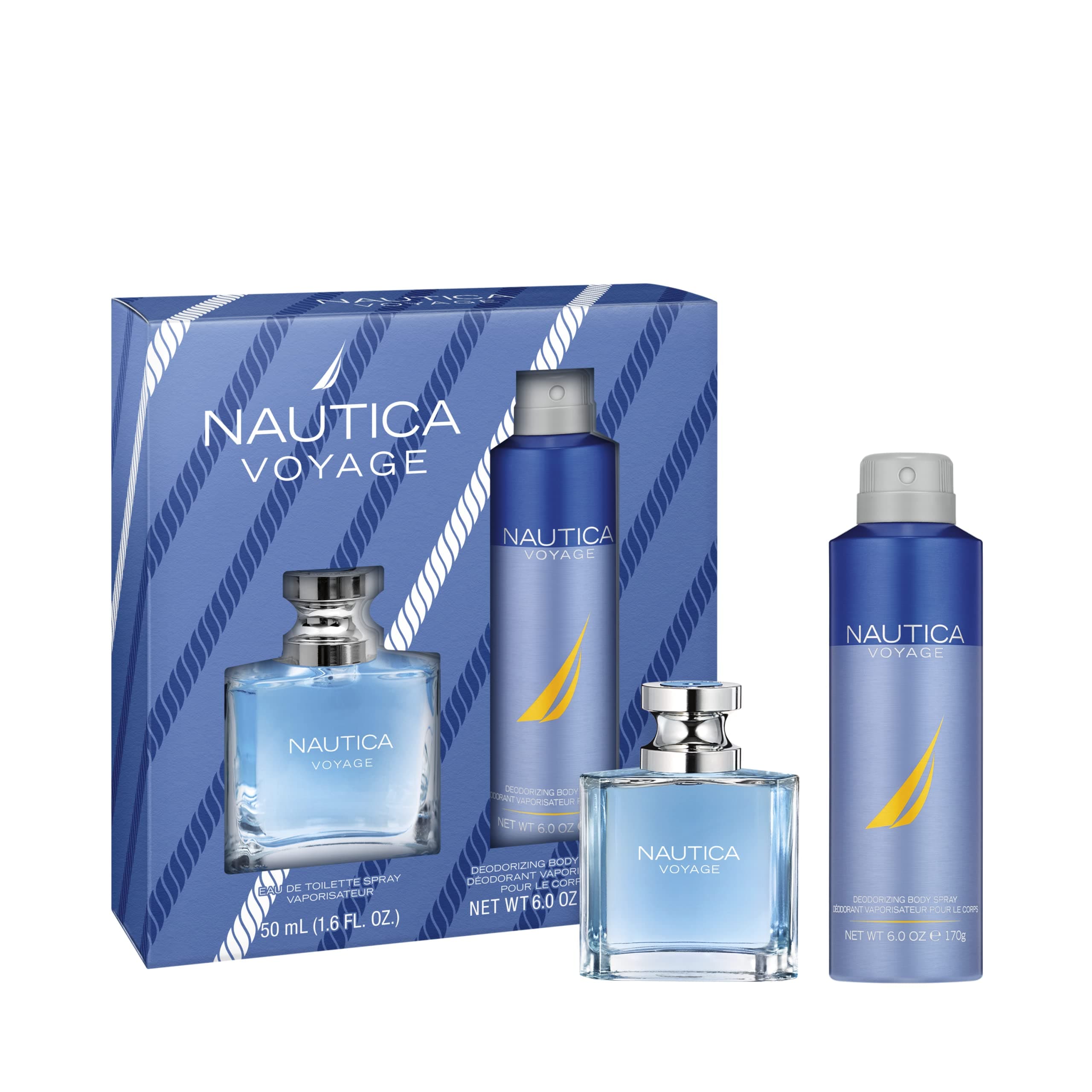 Voyage 2 piece Gift Set for Men - 1.6oz Eau De Toilette Spray + 6.0 oz Deodorizing Body Spray