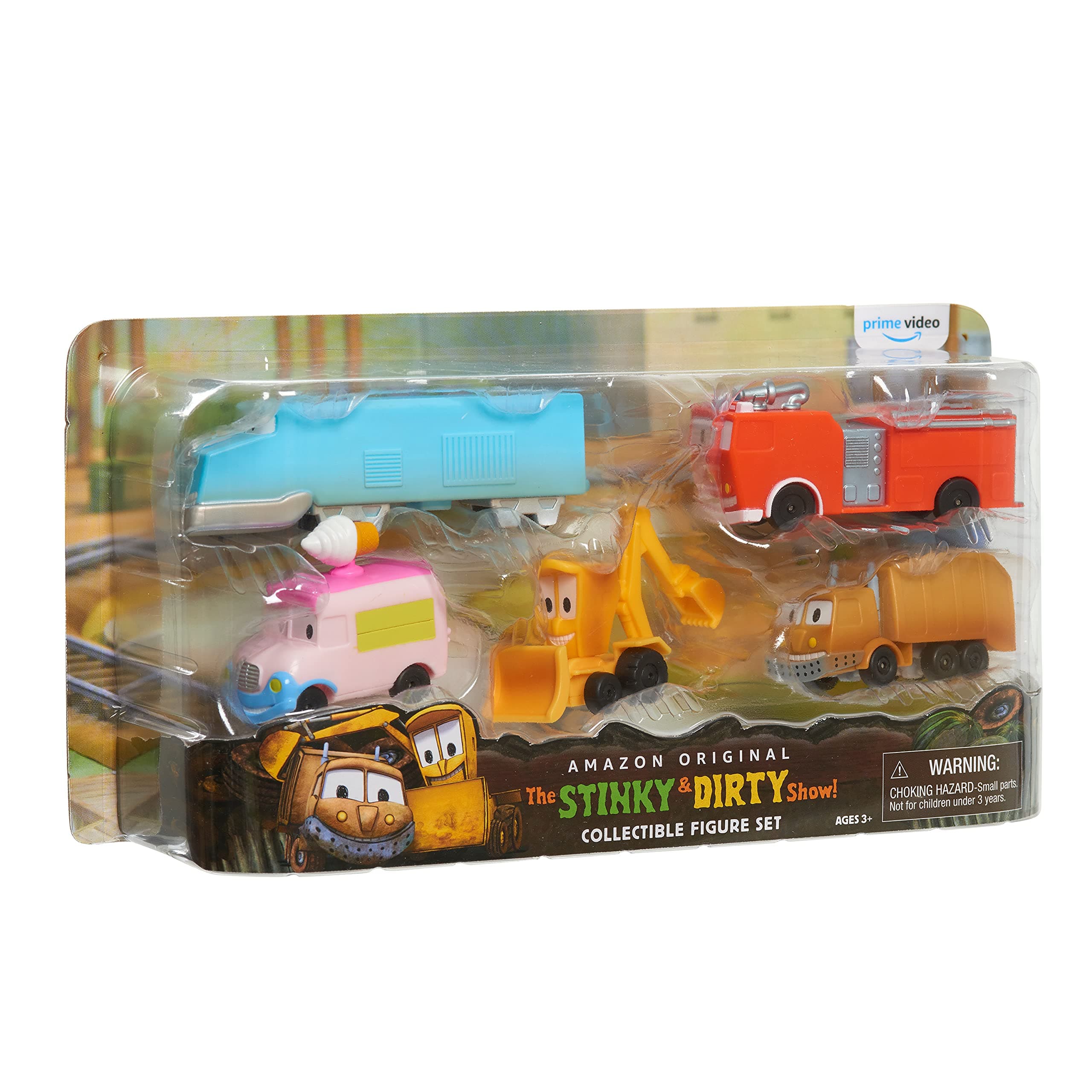 The Stinky & Dirty Show 5 Piece Collectible Figure Set, Construction Toys, Tonka Trucks, Kids Toys for Ages 3 Up, Amazon Exclusive by Just Play