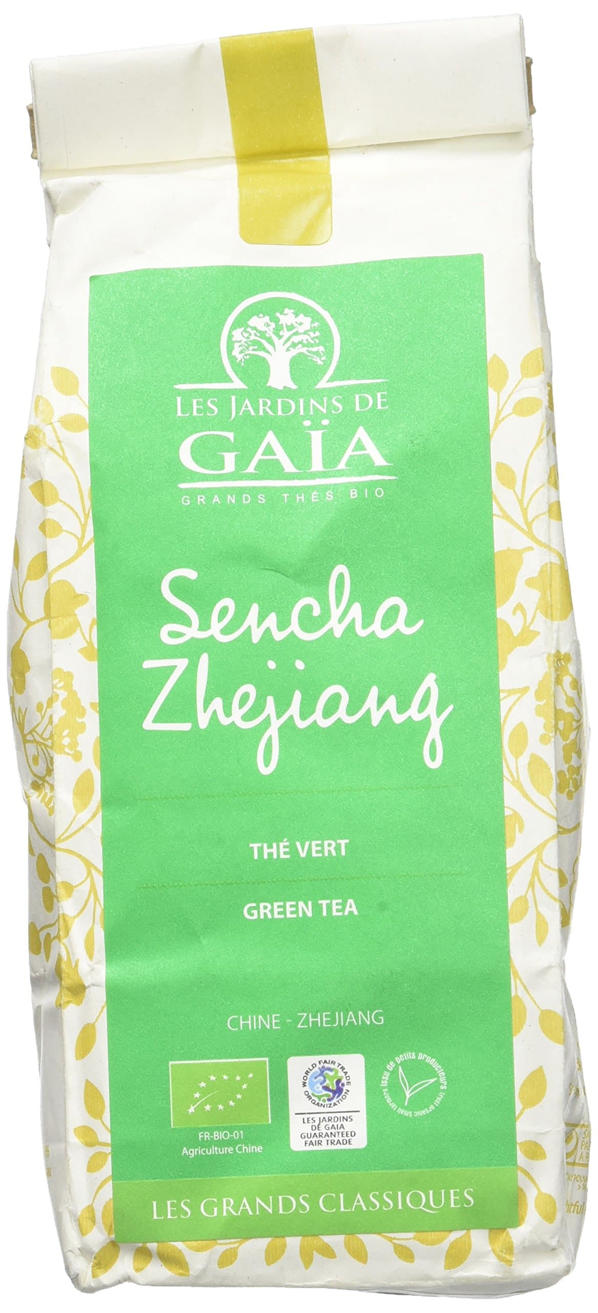 Sencha Zheijang – Organic and Fairtrade Chinese Green Tea – Da Zhang Shan – 100g (50 cups) – Loose Leaf